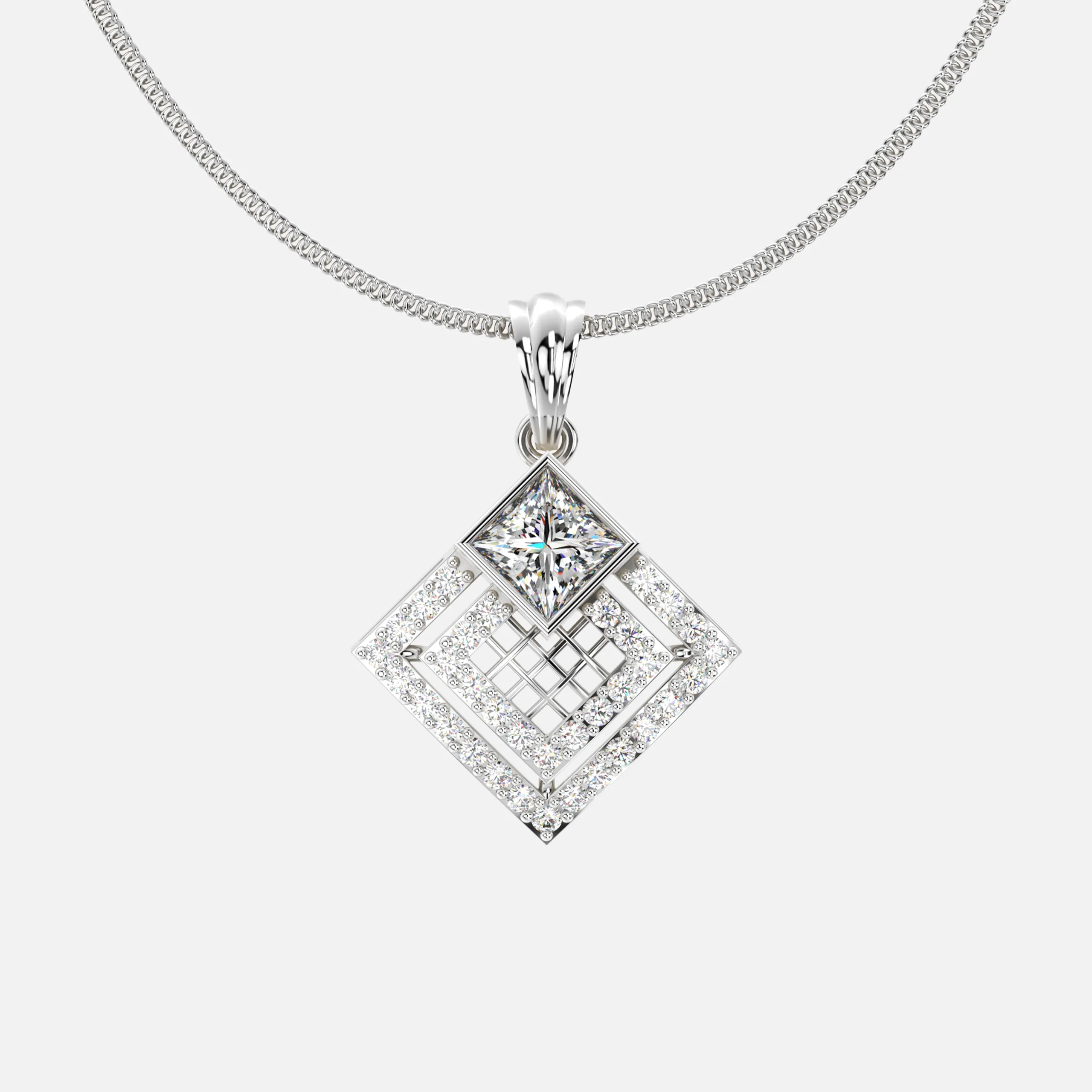 Celestia Grid Diamond Pendant