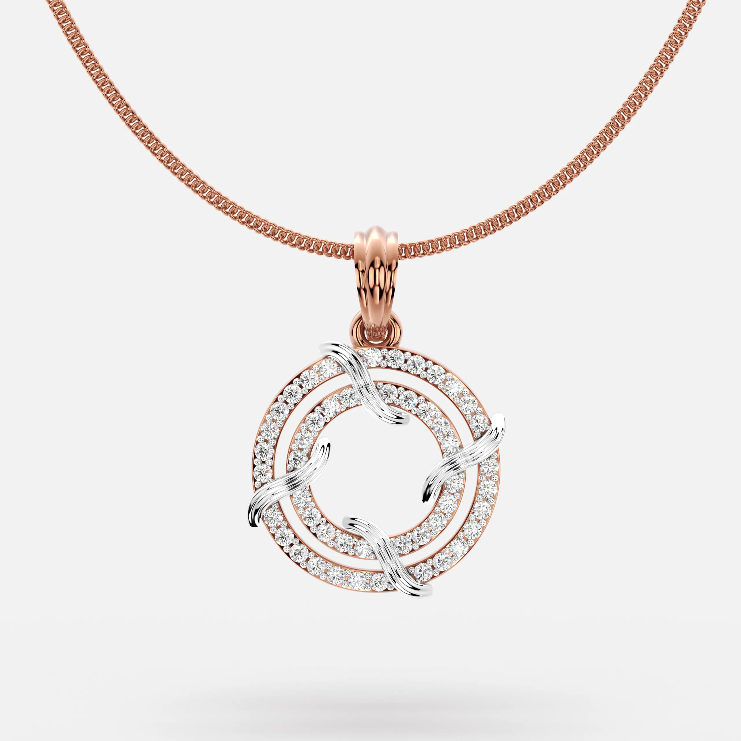 Circular Ribbons Diamond Pendant