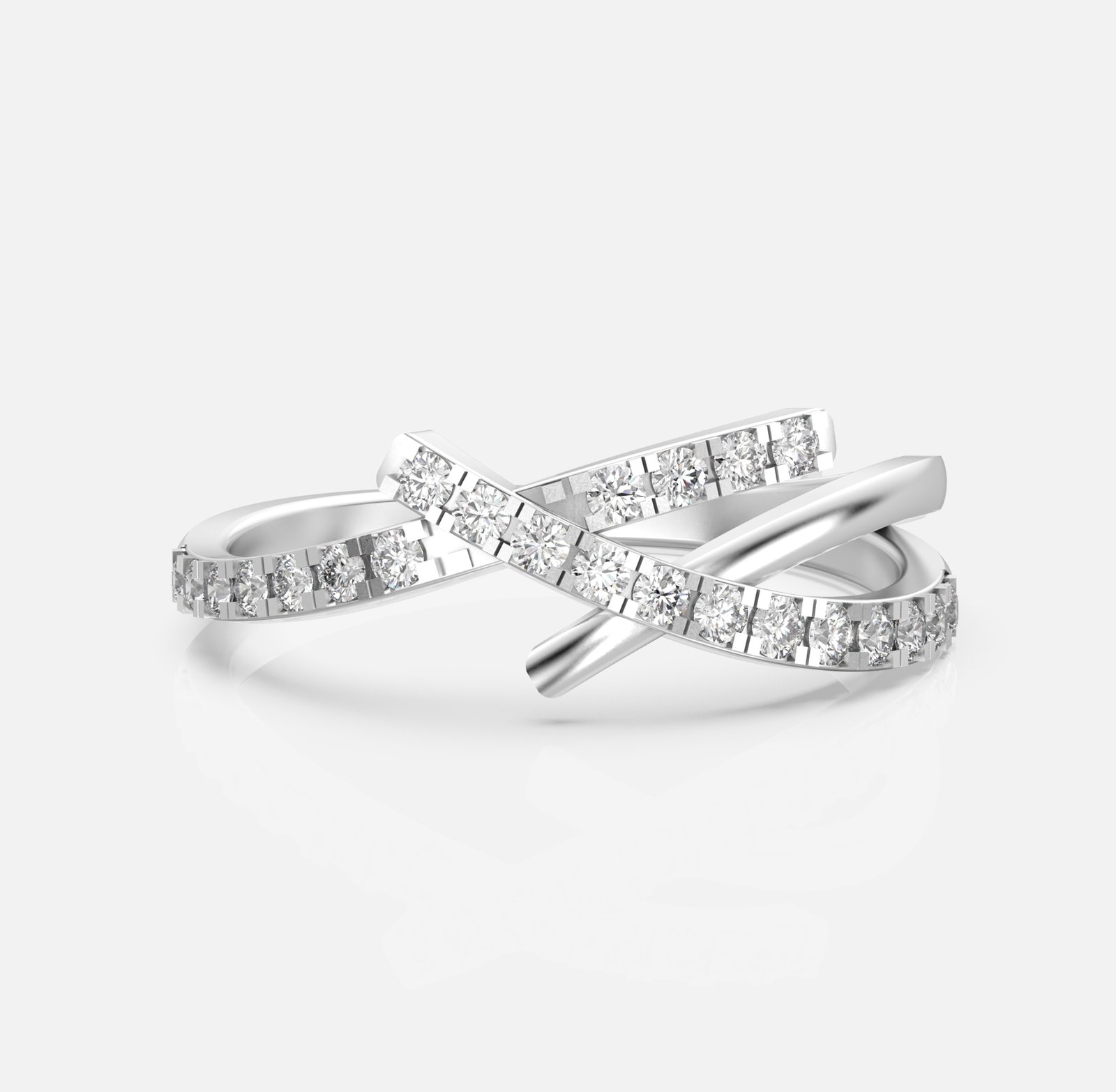 Crossover Diamond Ring