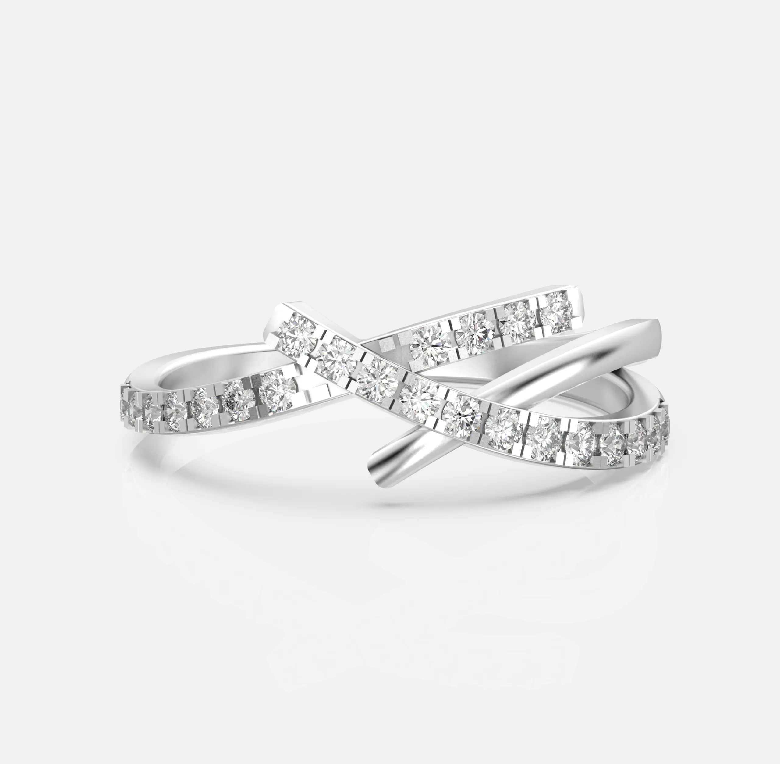 Crossover Diamond Ring
