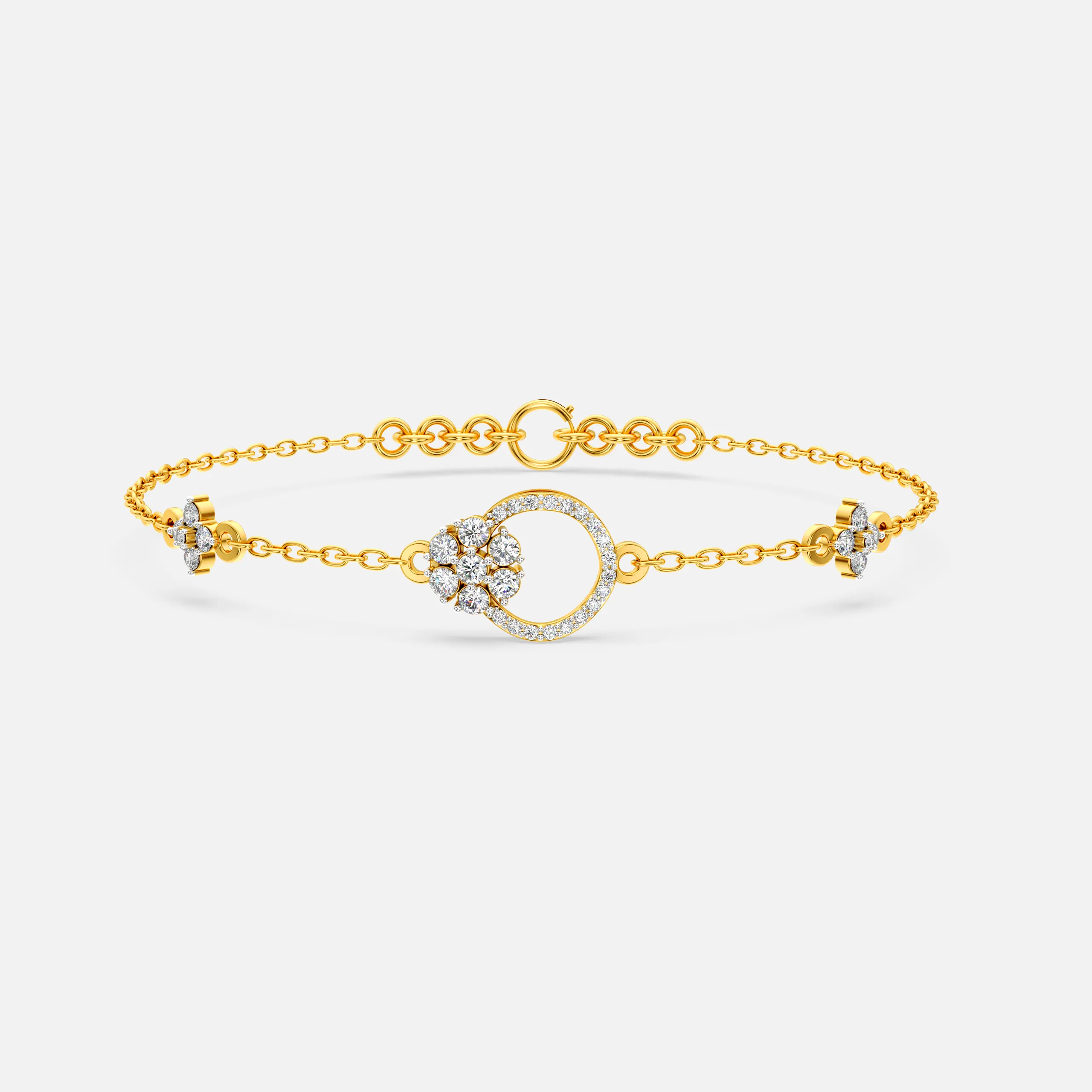 Circular Floral Diamond Bracelet