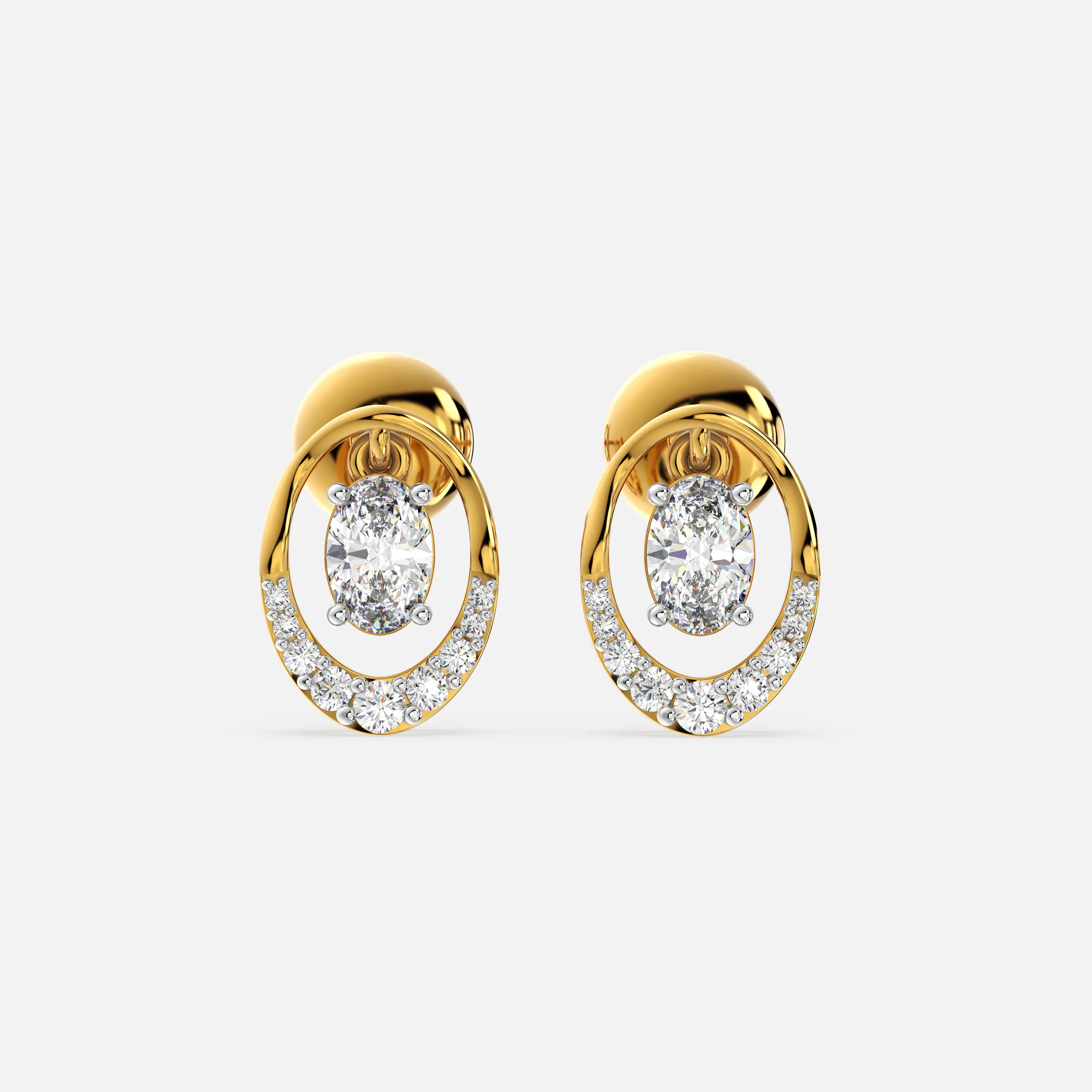 Ethereal Oval Diamond Earrings