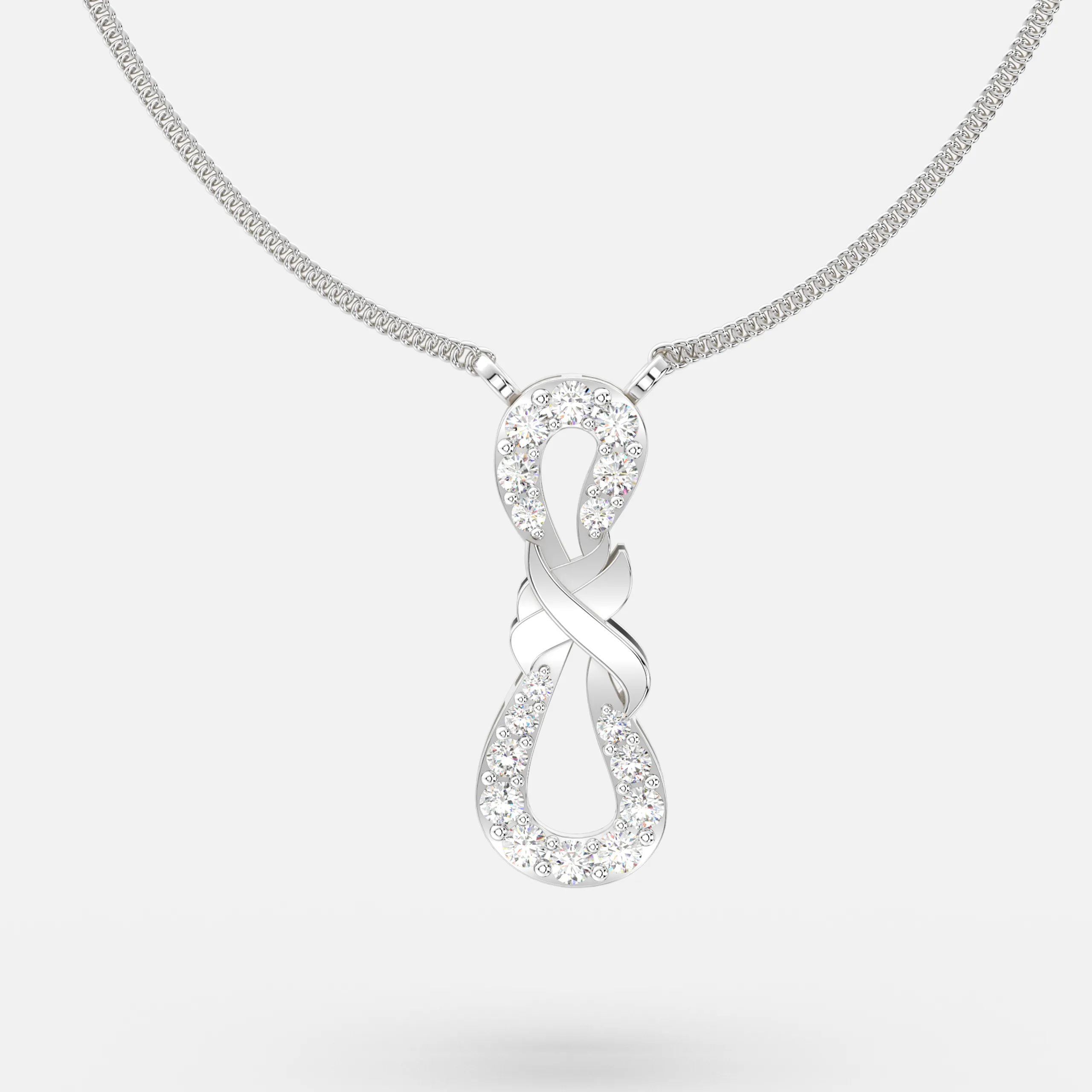 Infinity Twist Diamond Pendant