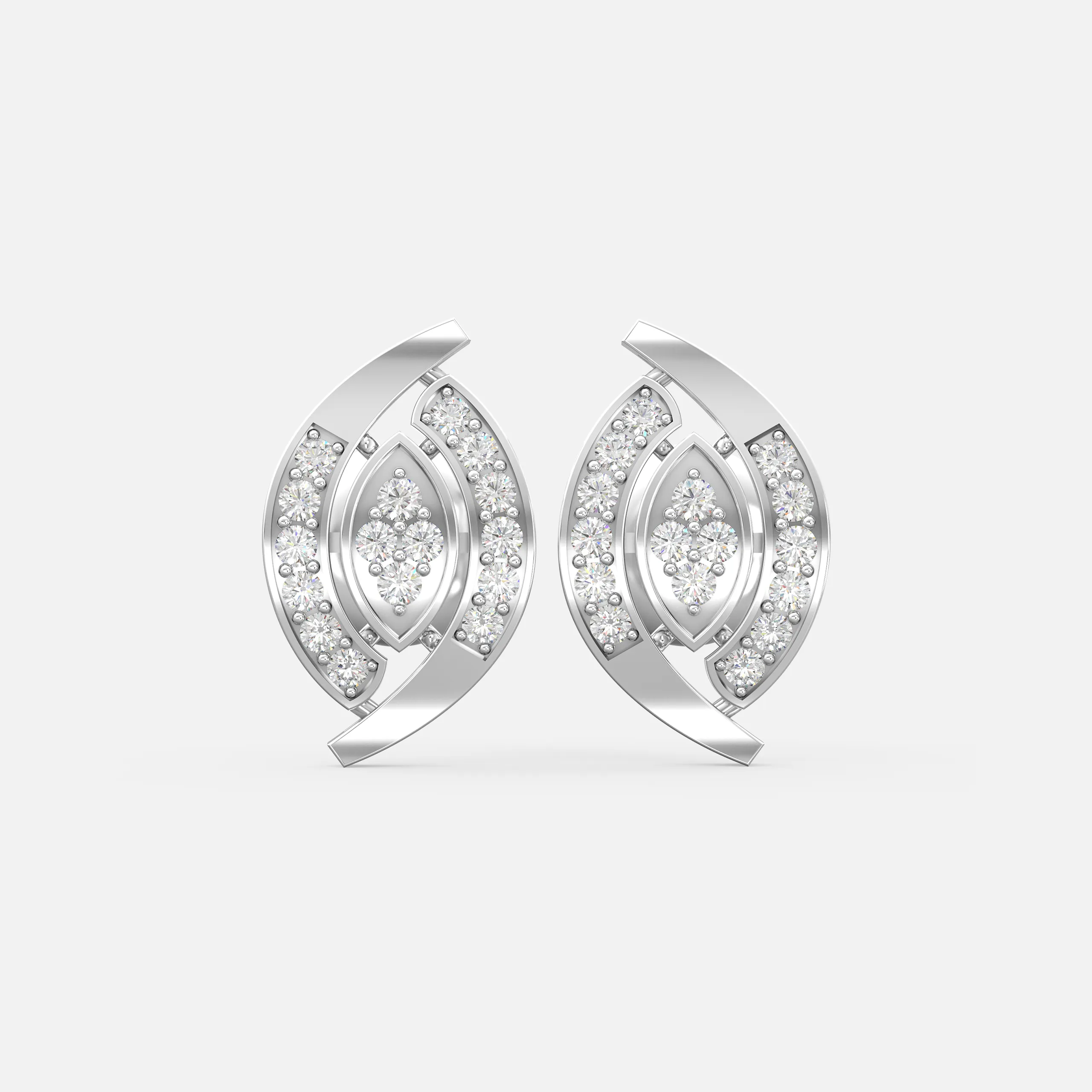 Radiant Leaf Diamond Studs