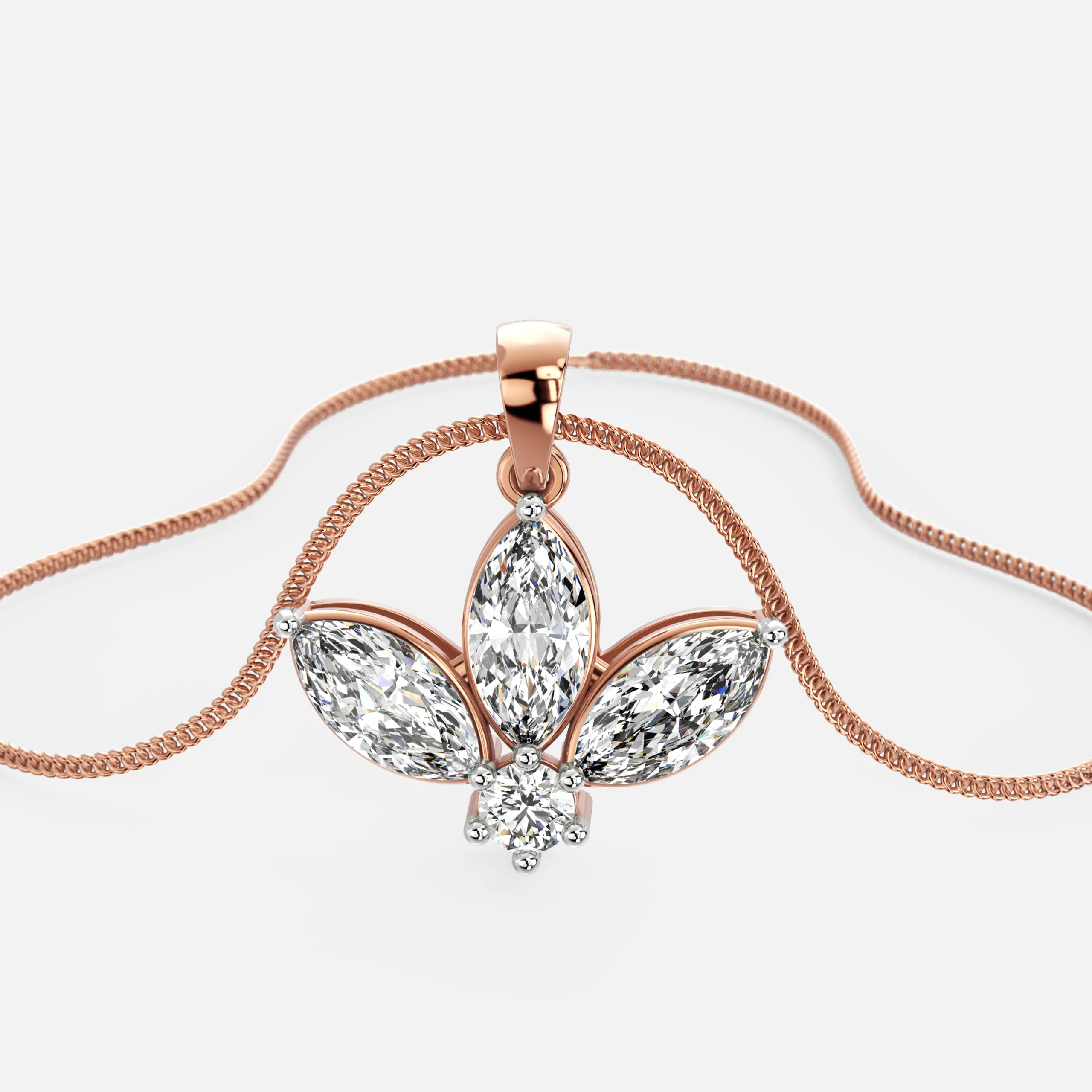 Trinity Bloom Diamond Pendant