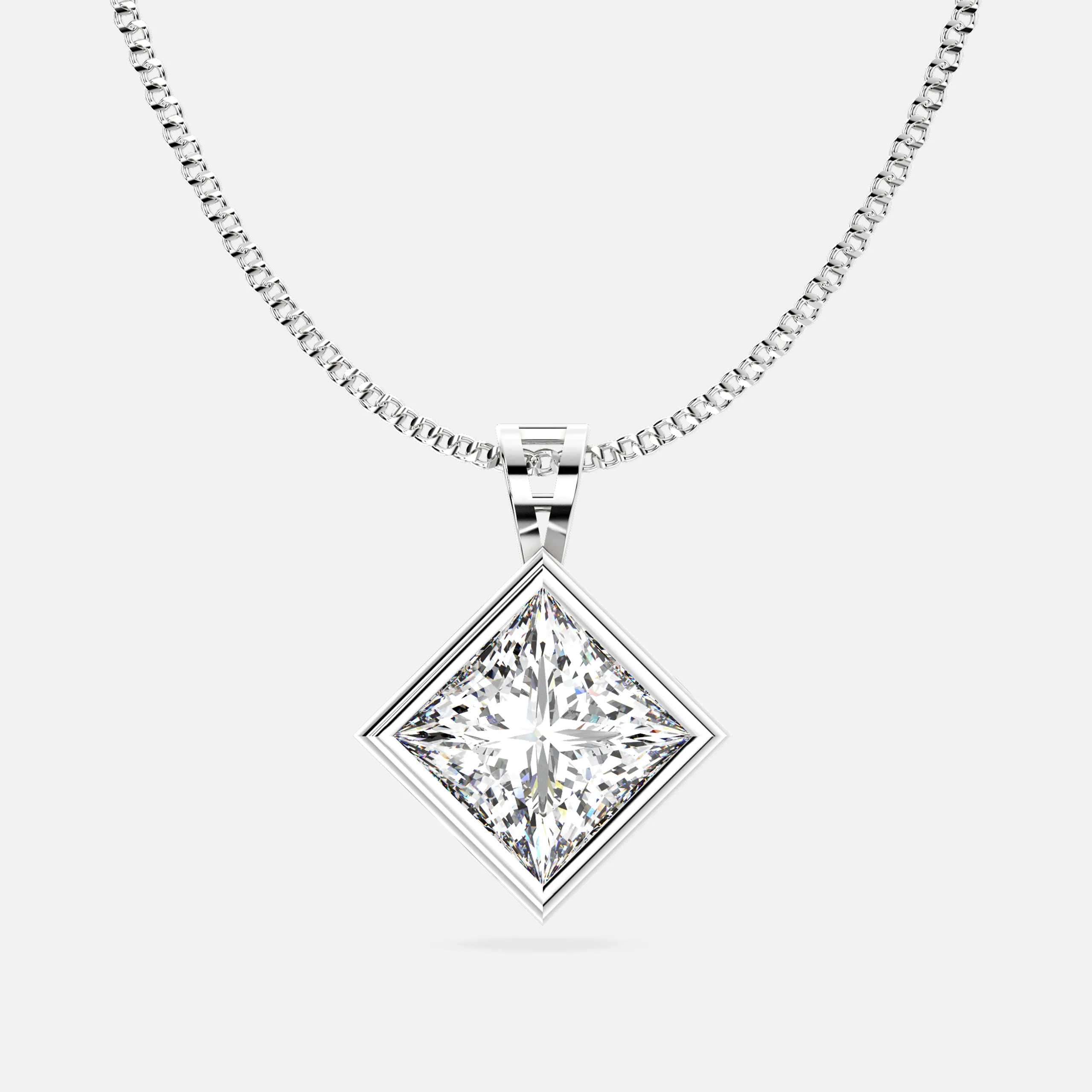 Regal Princess-Cut Diamond Pendant