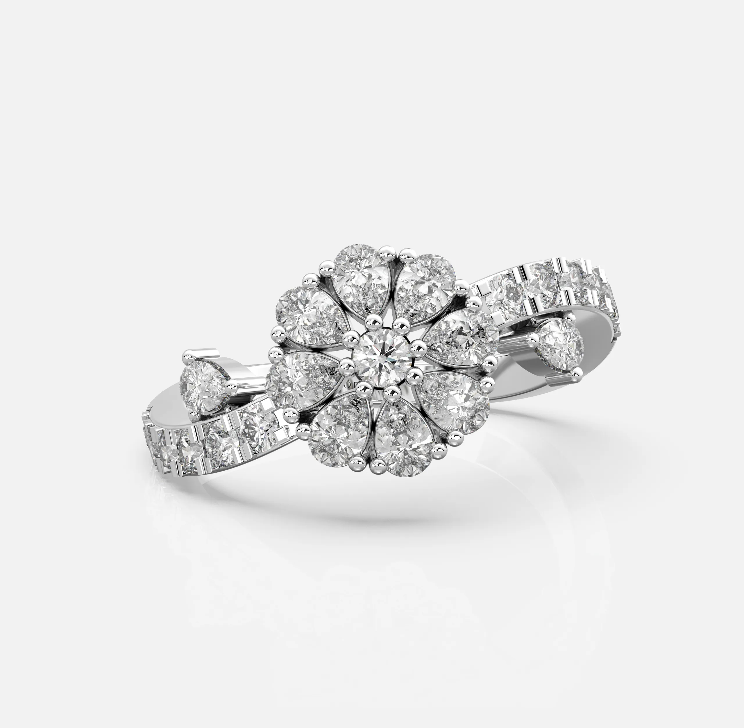 Blossom Swirl Diamond Ring