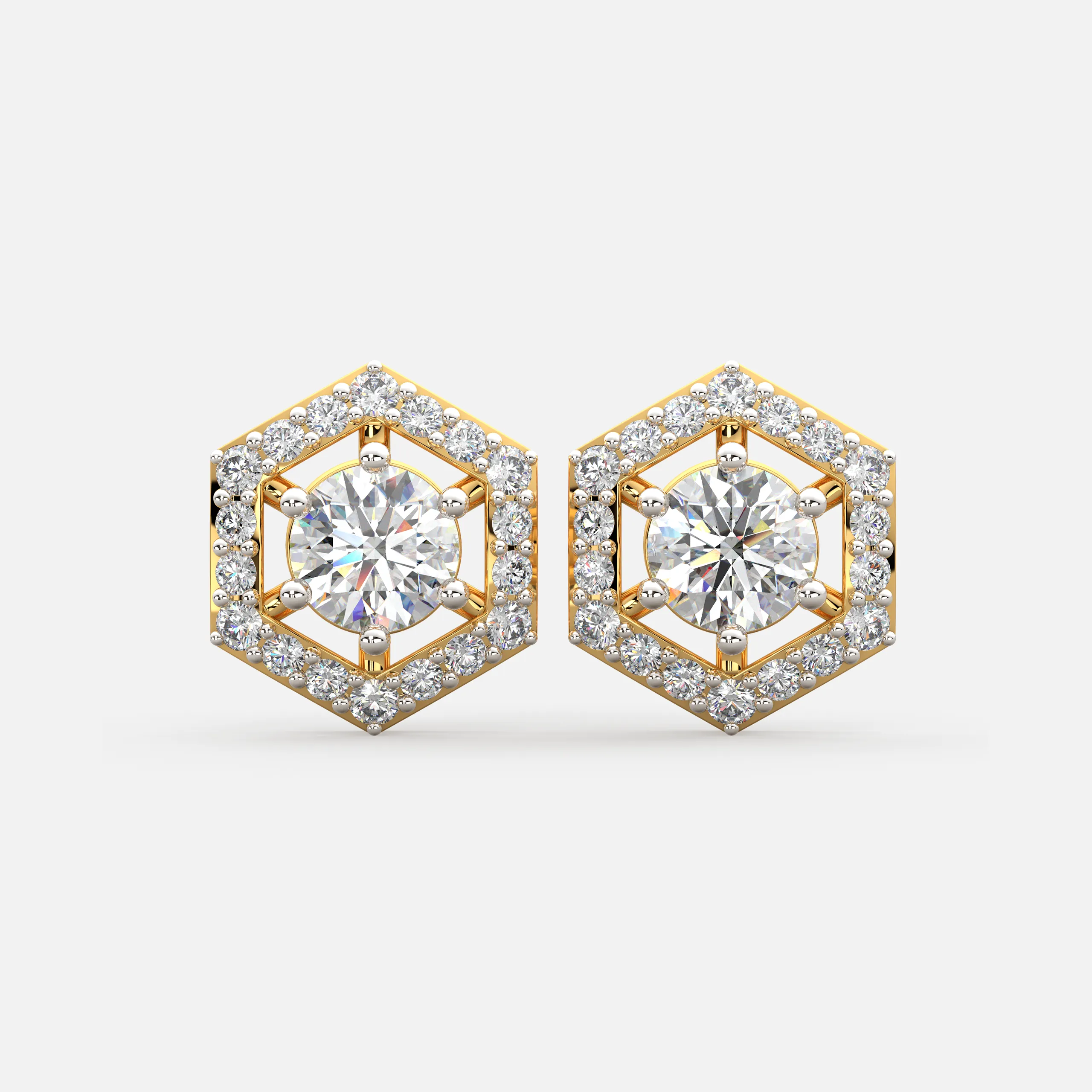Hexa Glint Diamond Earrings