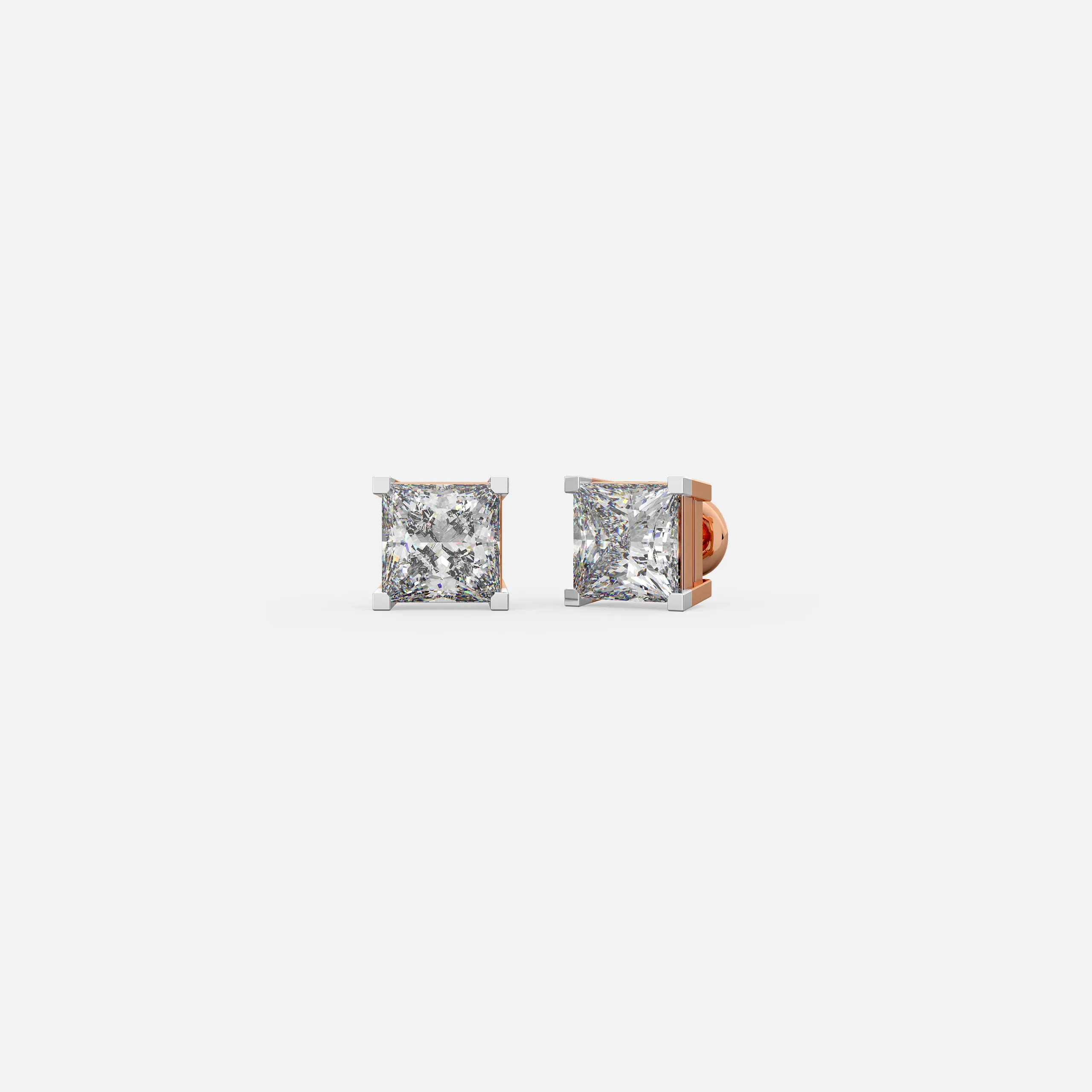 Princess-Cut Diamond Stud Earrings