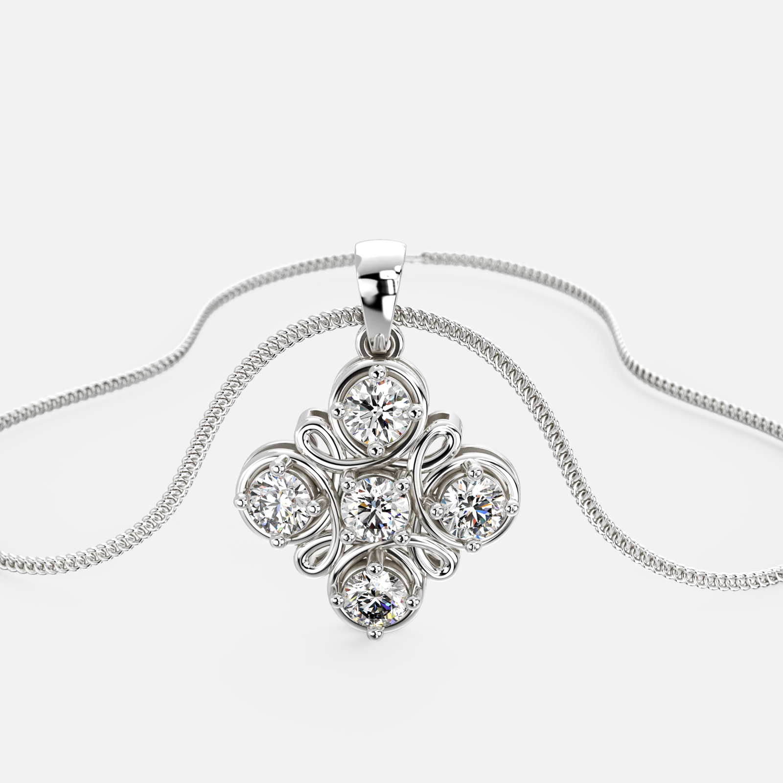 Bloom Knot Diamond Pendant