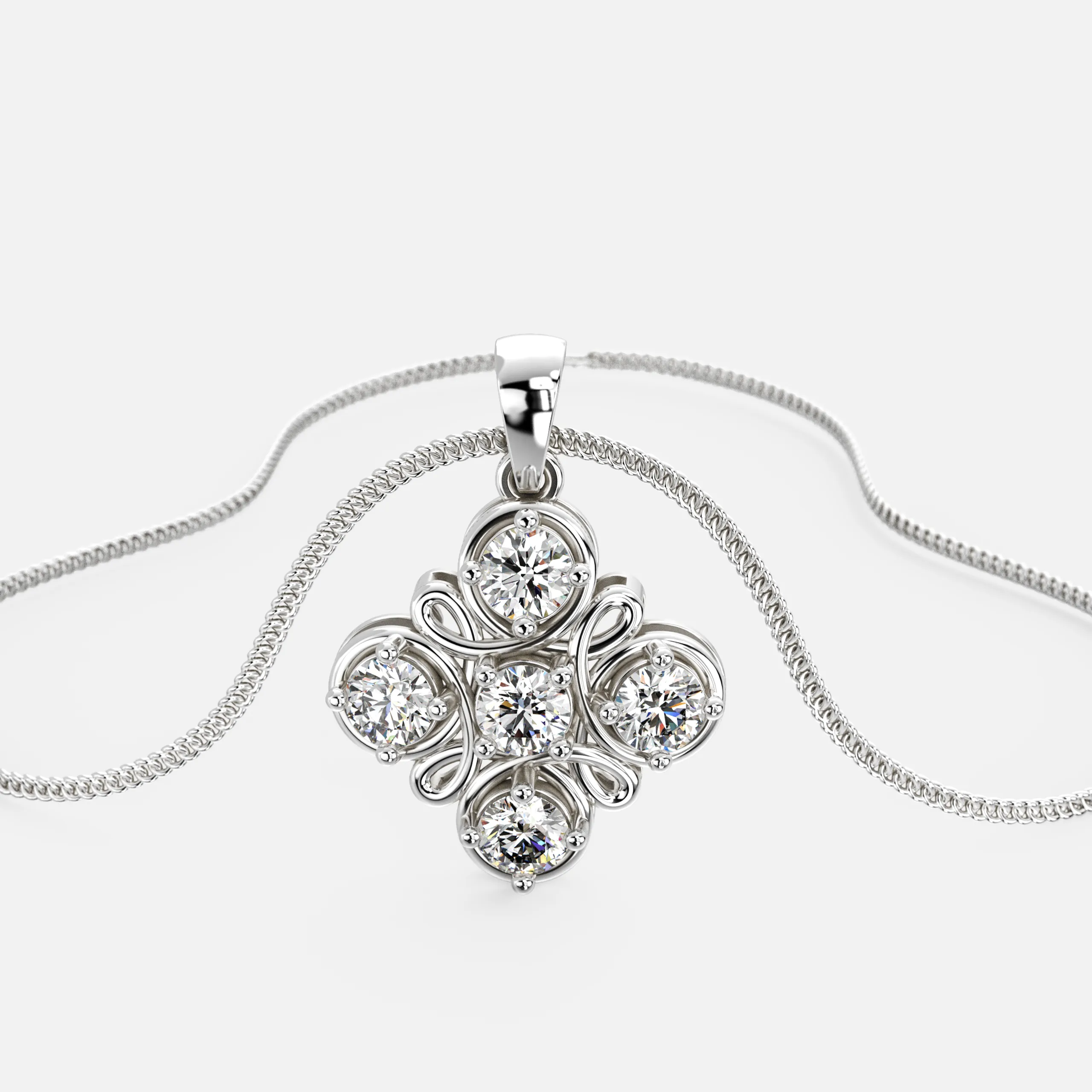Bloom Knot Diamond Pendant