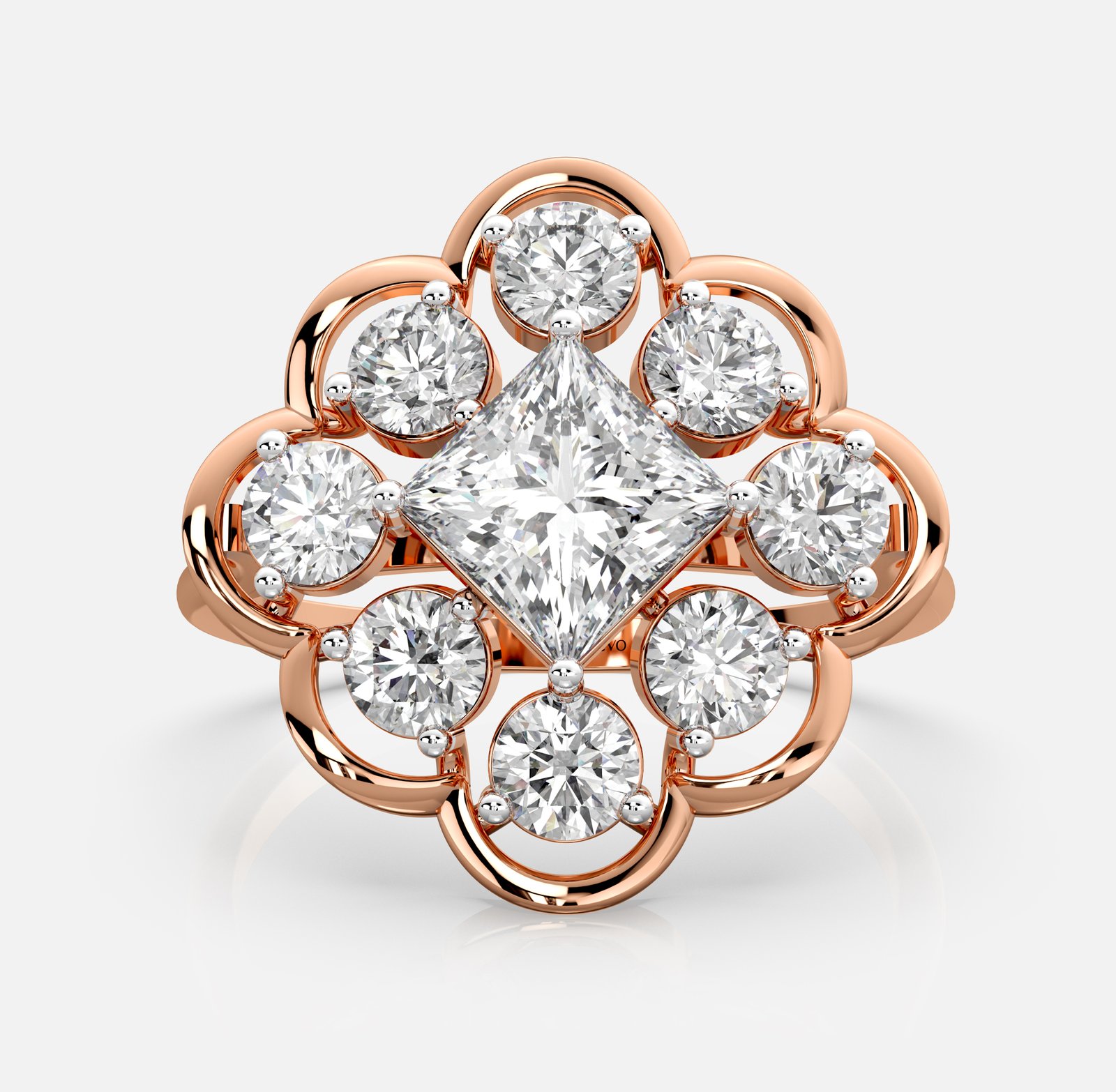 Clover Blossom Diamond Cluster Ring
