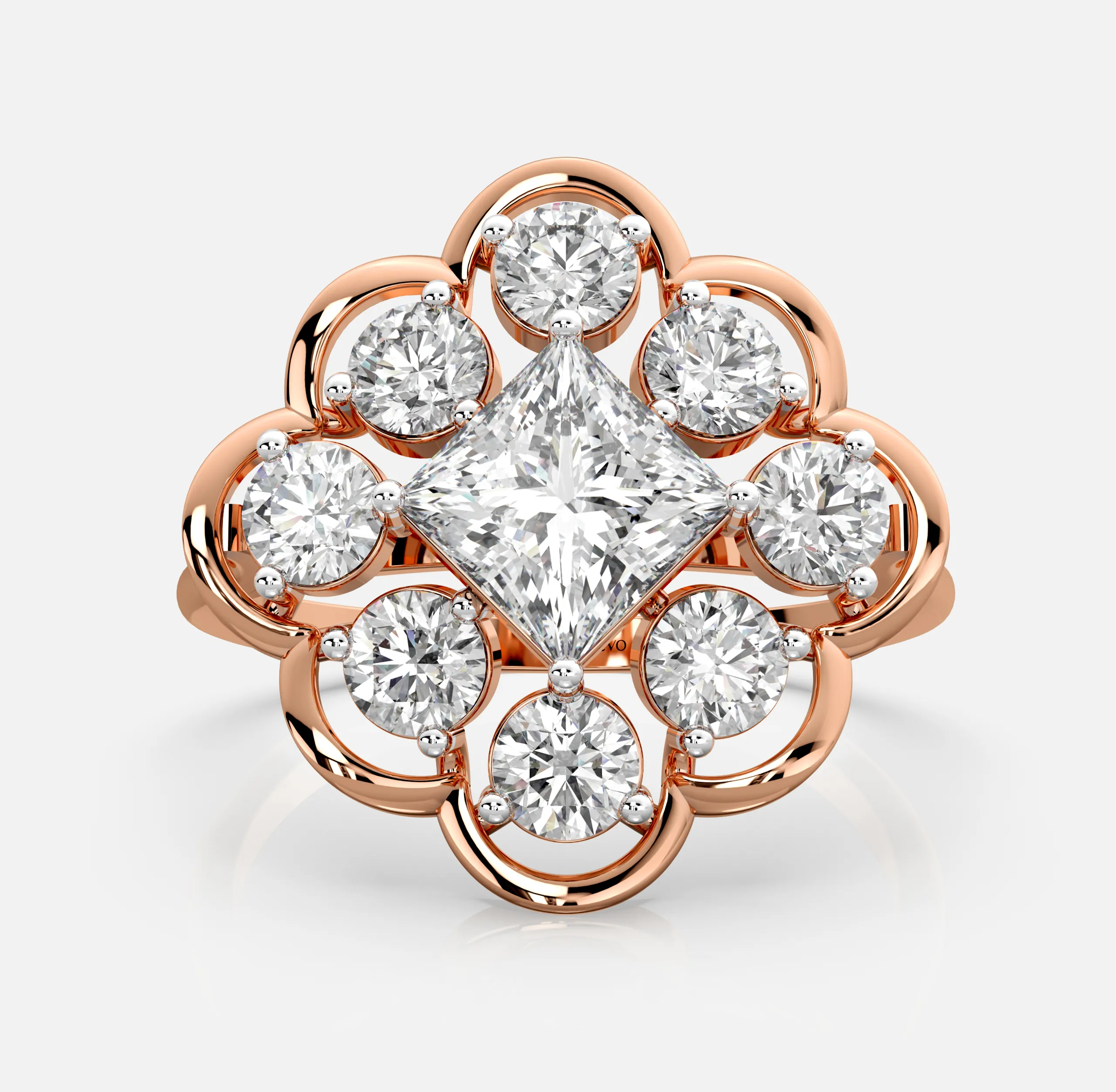 Clover Blossom Diamond Cluster Ring