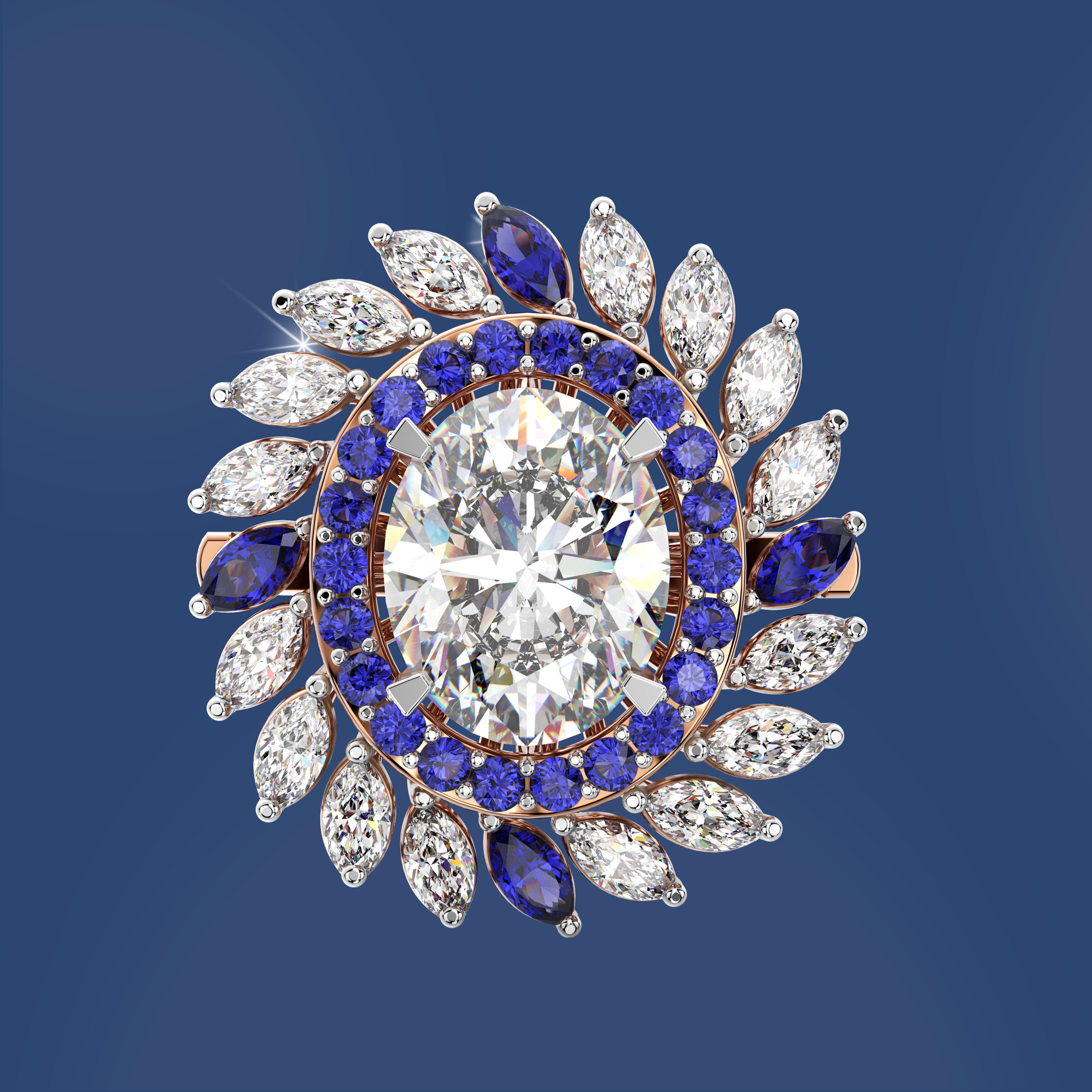 Oval Bloom Diamond Ring