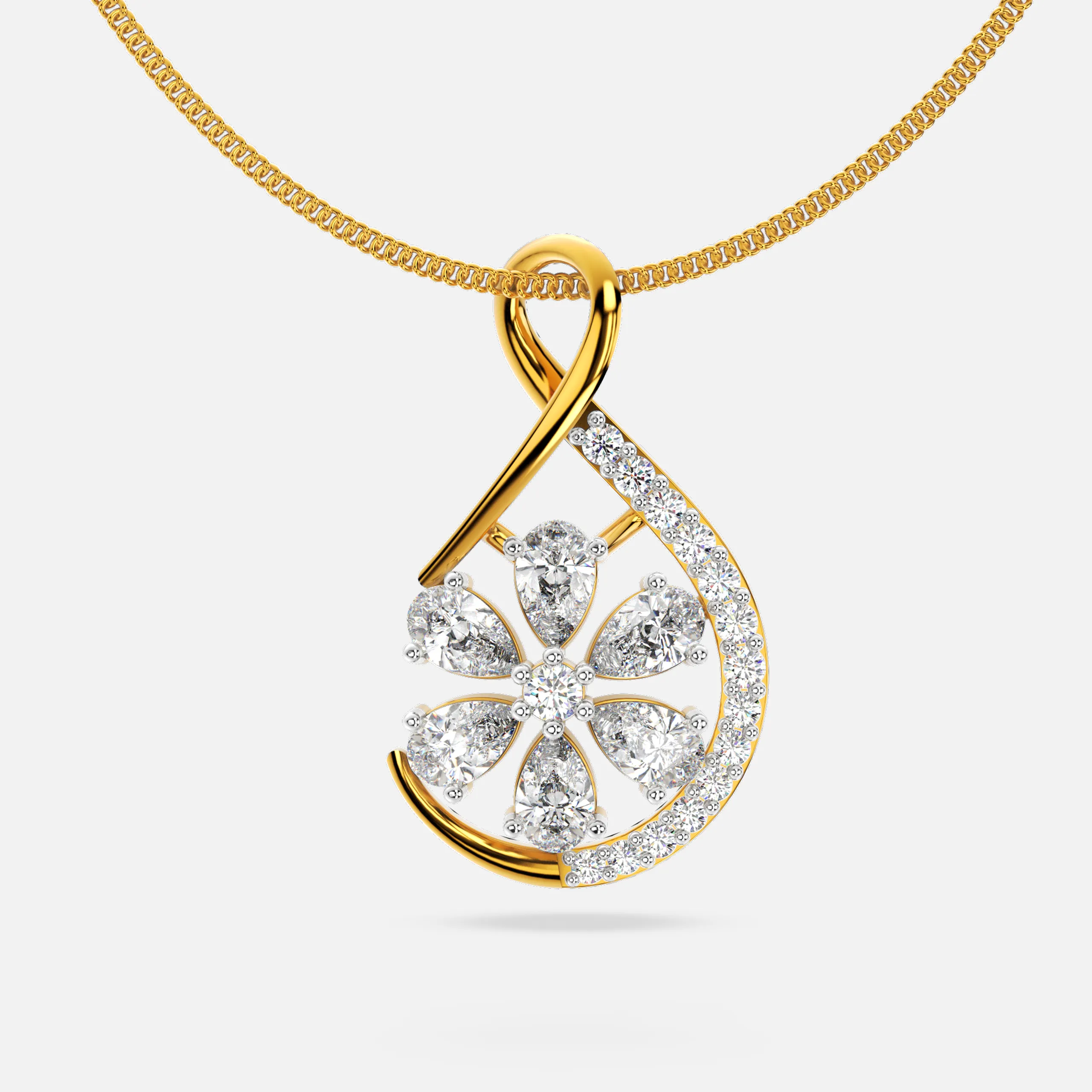 Rosette Teardrop Pendant