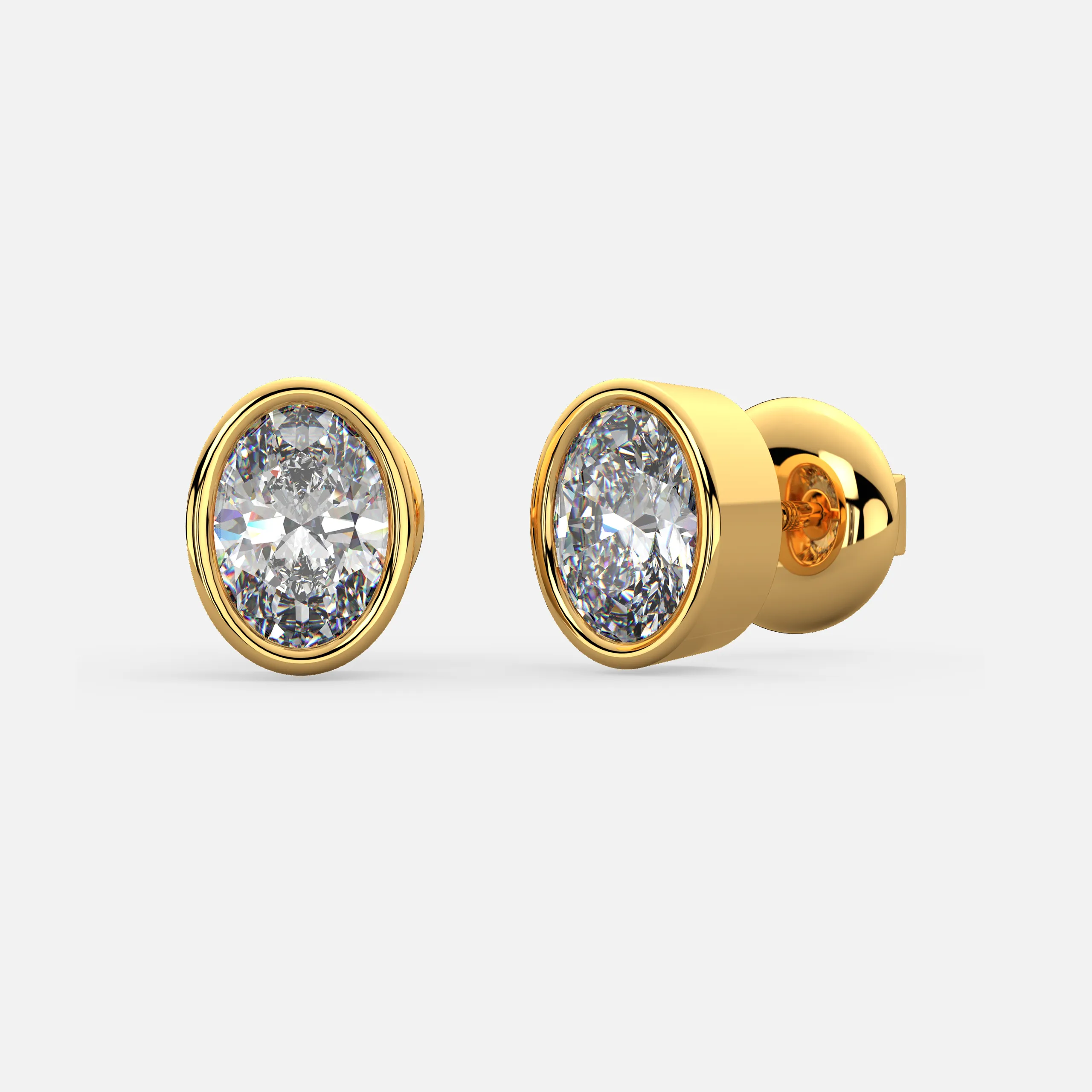Oval Diamond Studs