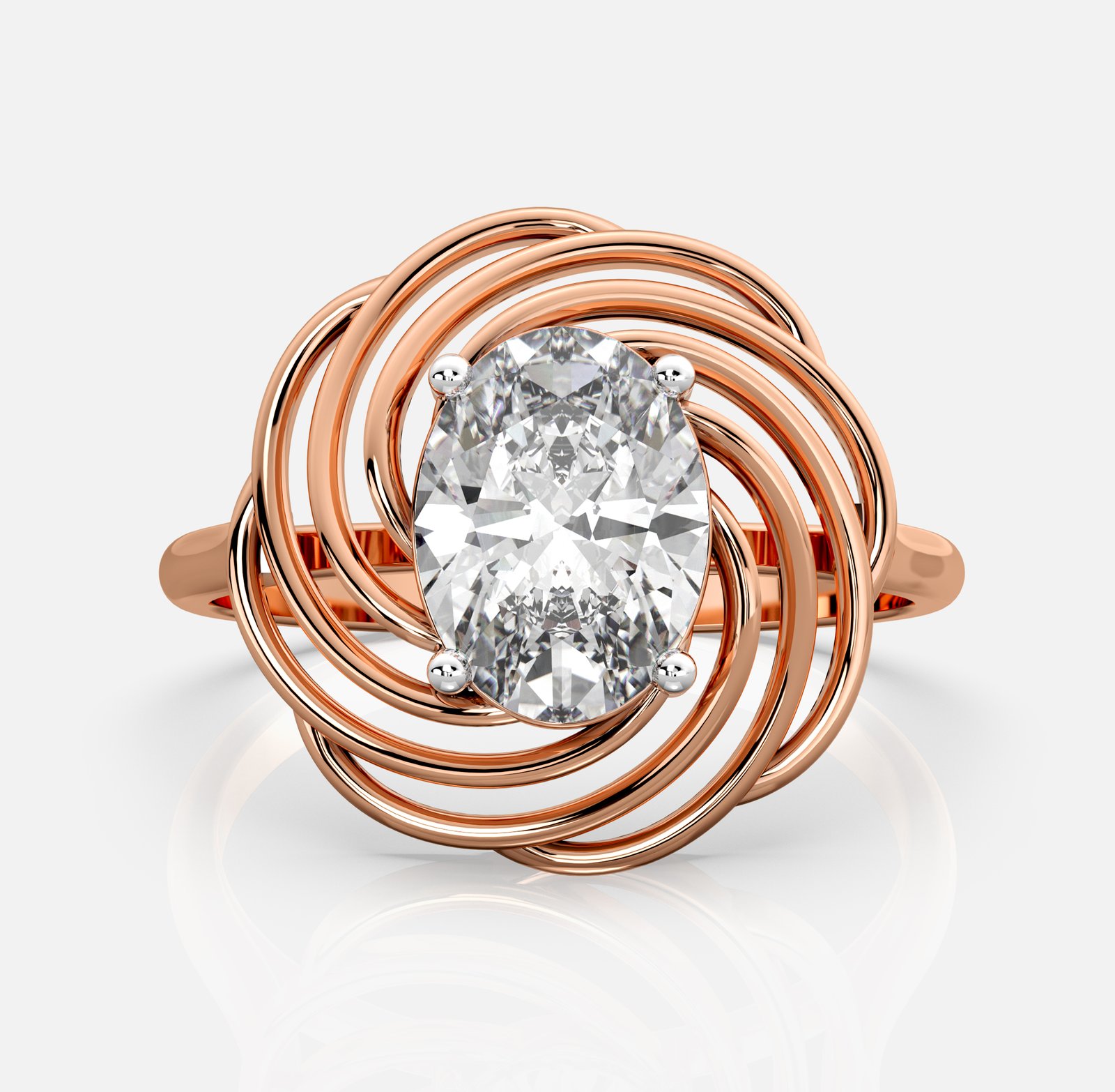 Oval Vortex Halo Ring