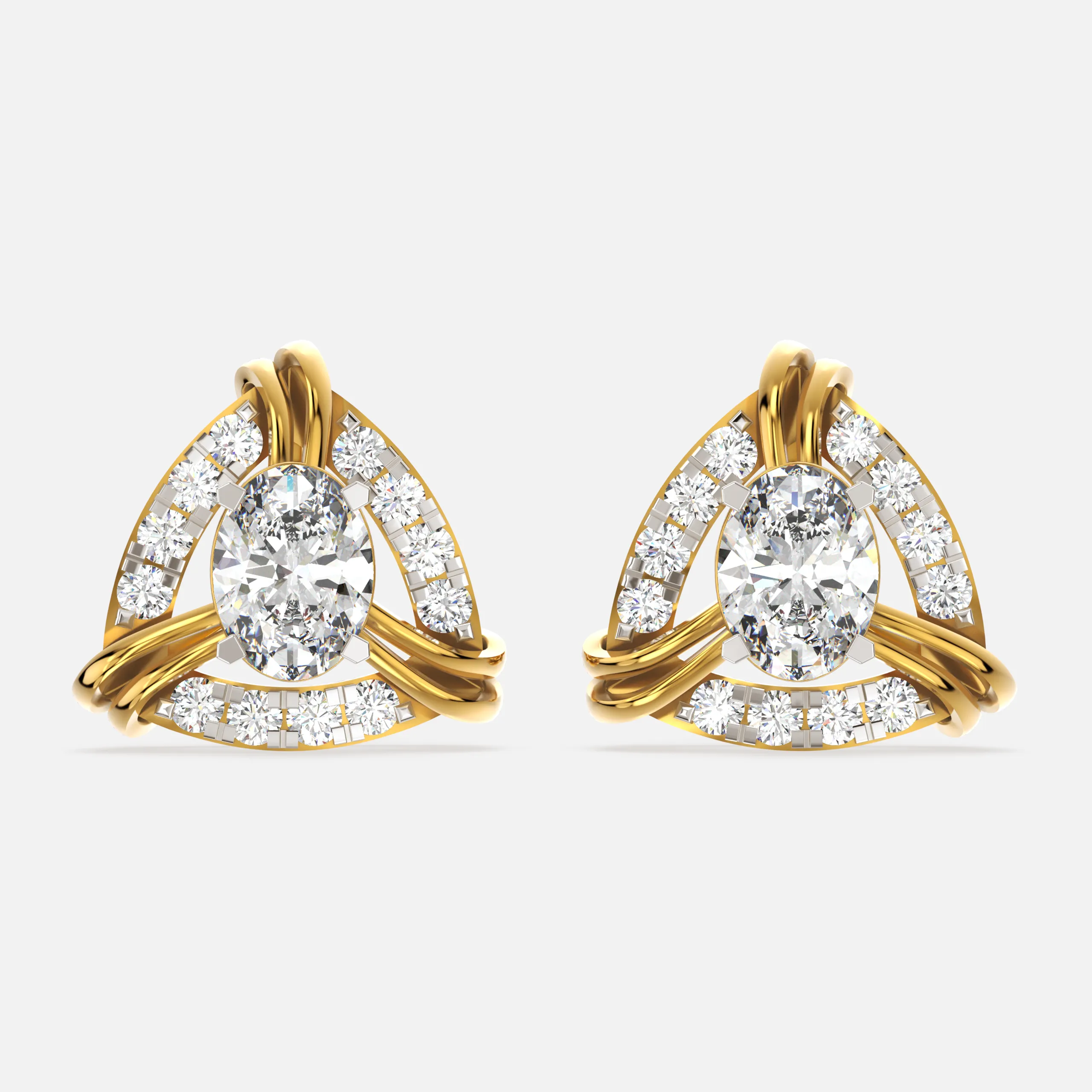 Trinity Gleam Diamond Earrings