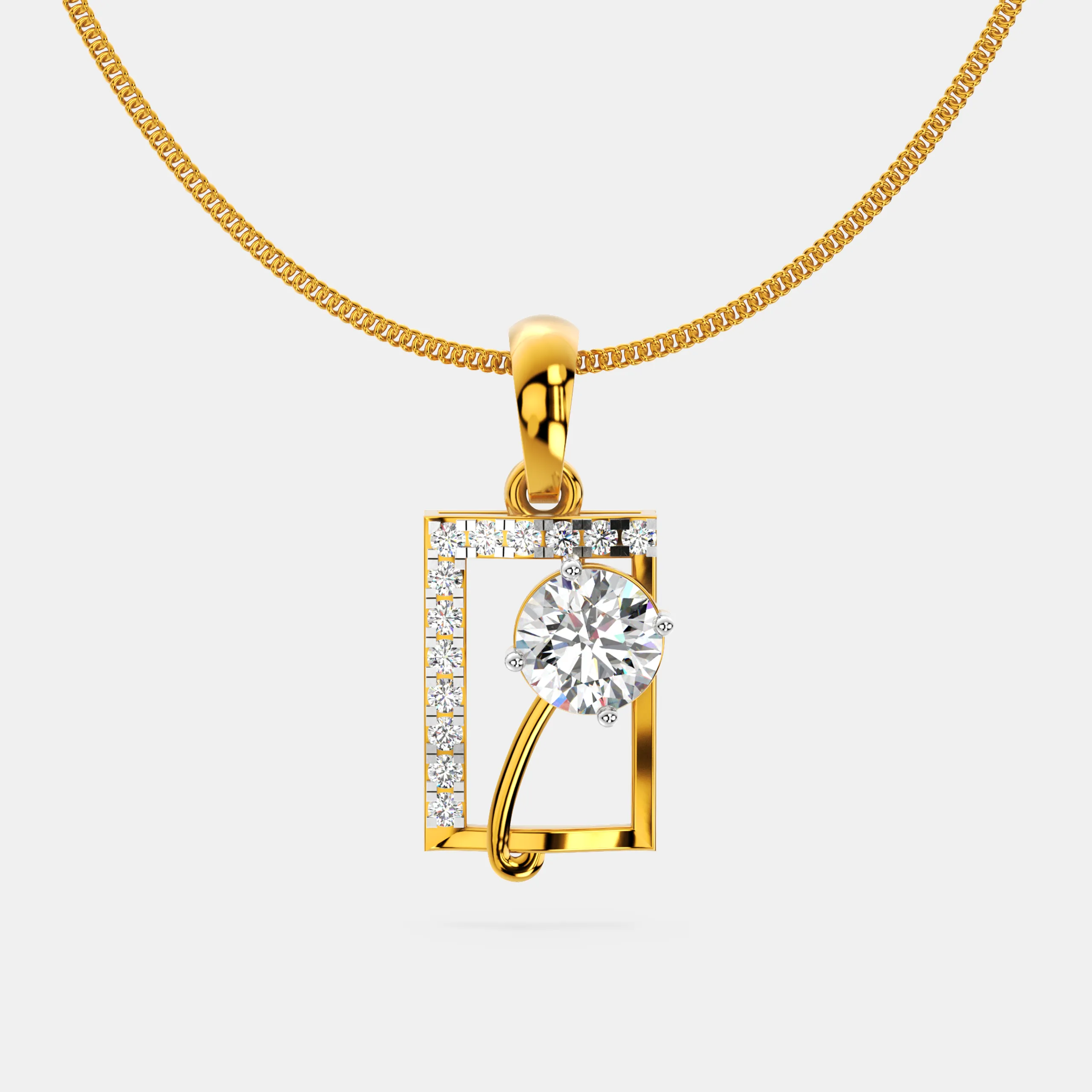 Radiant Loop Frame Diamond Pendant