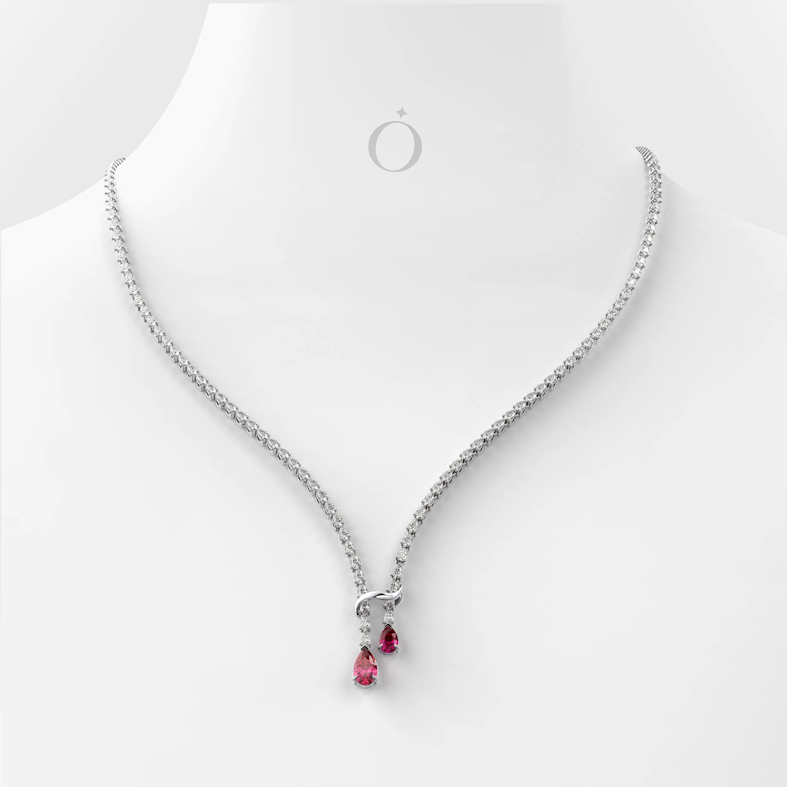Intertwined Drop Diamond Necklace