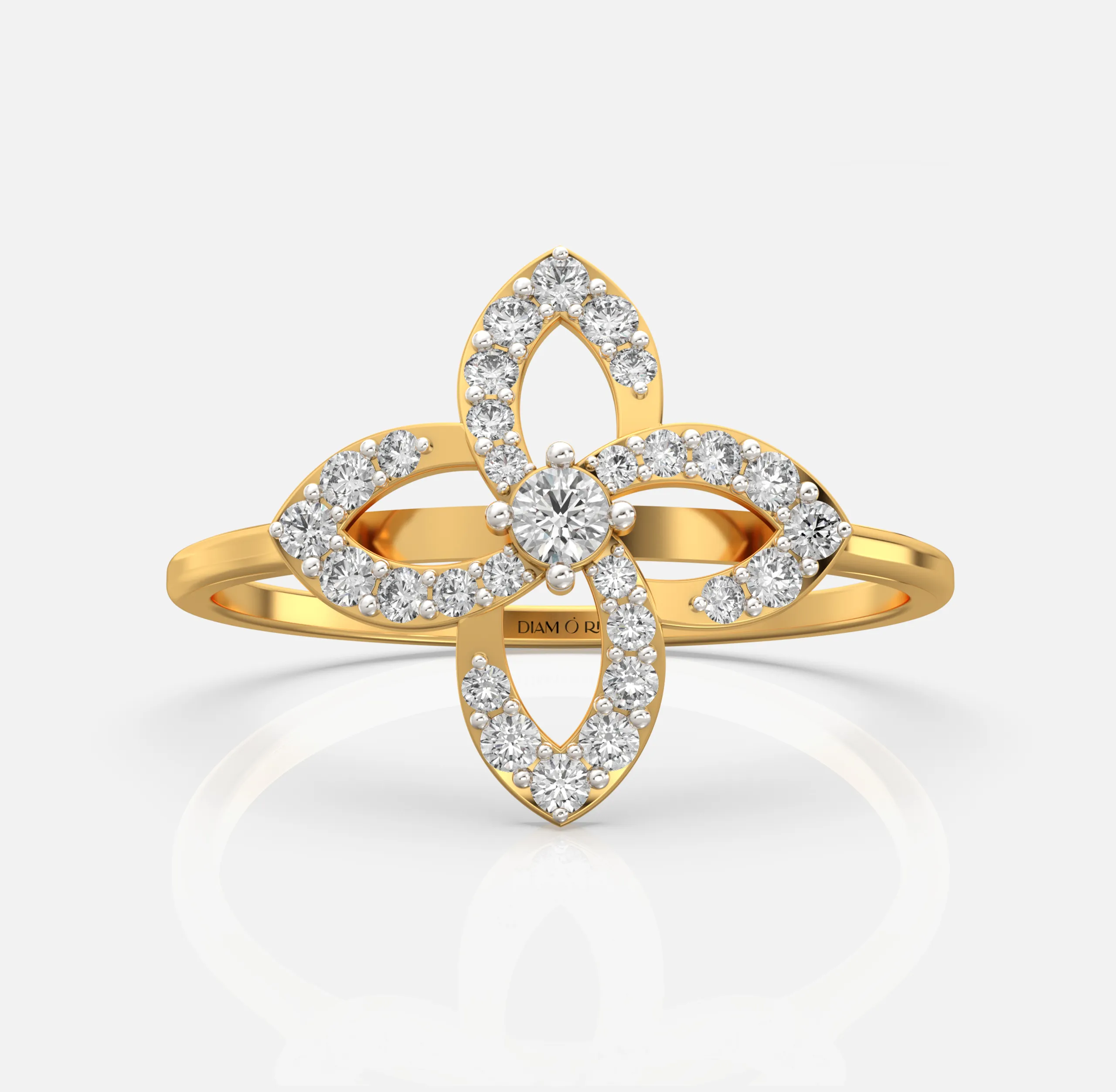 Floral Petal Diamond Ring
