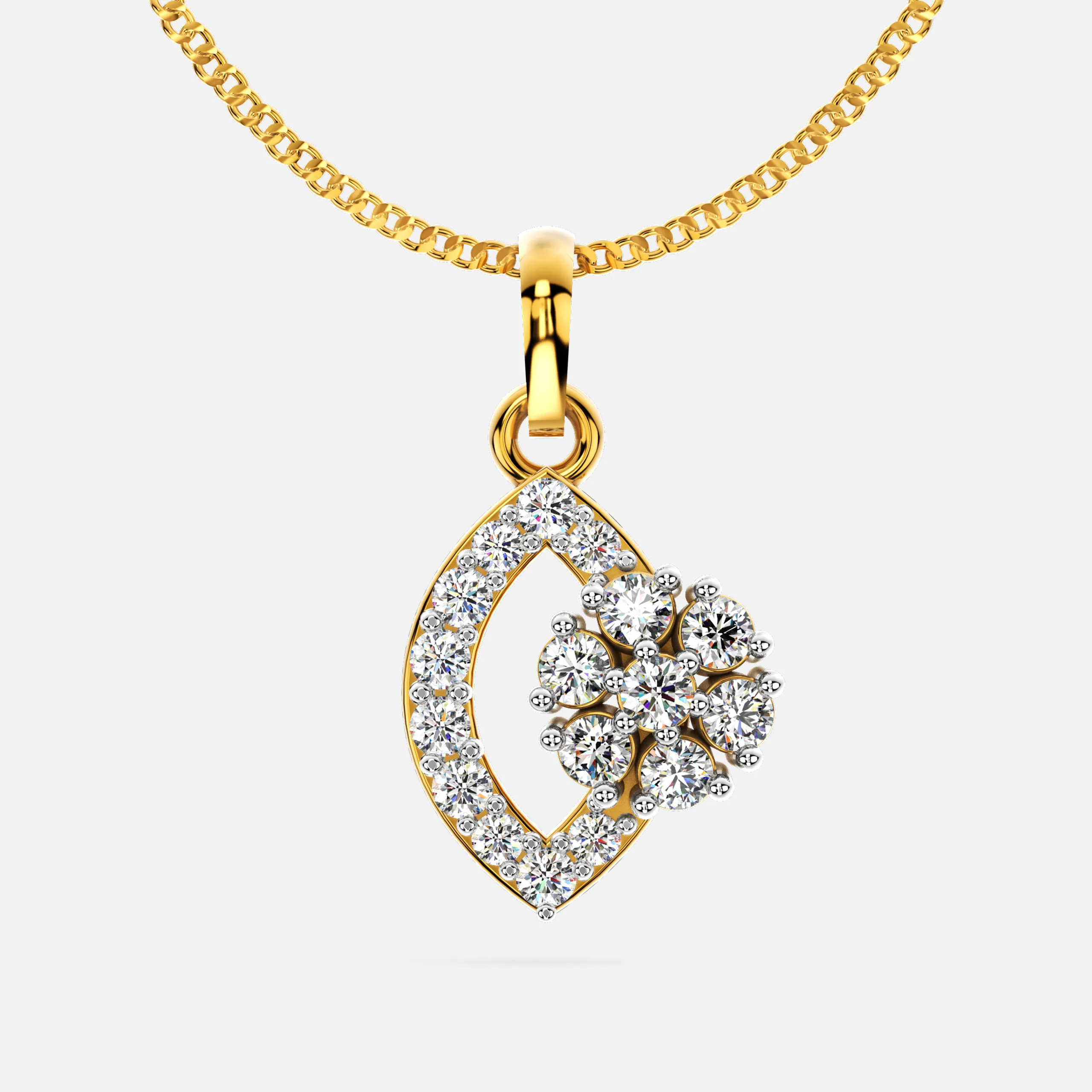 Mystic Petal Diamond Pendant
