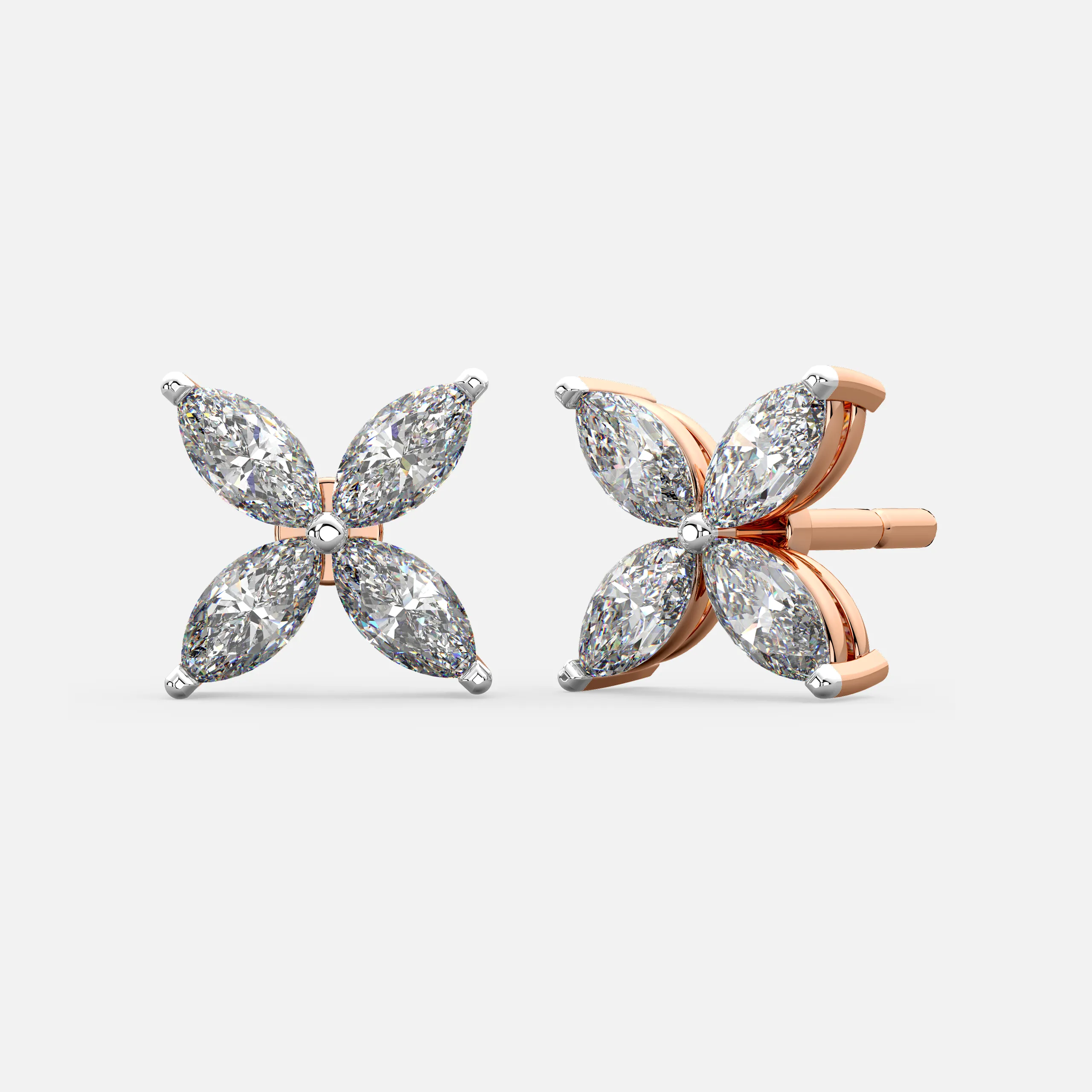 Marquise Blossom Diamond Studs