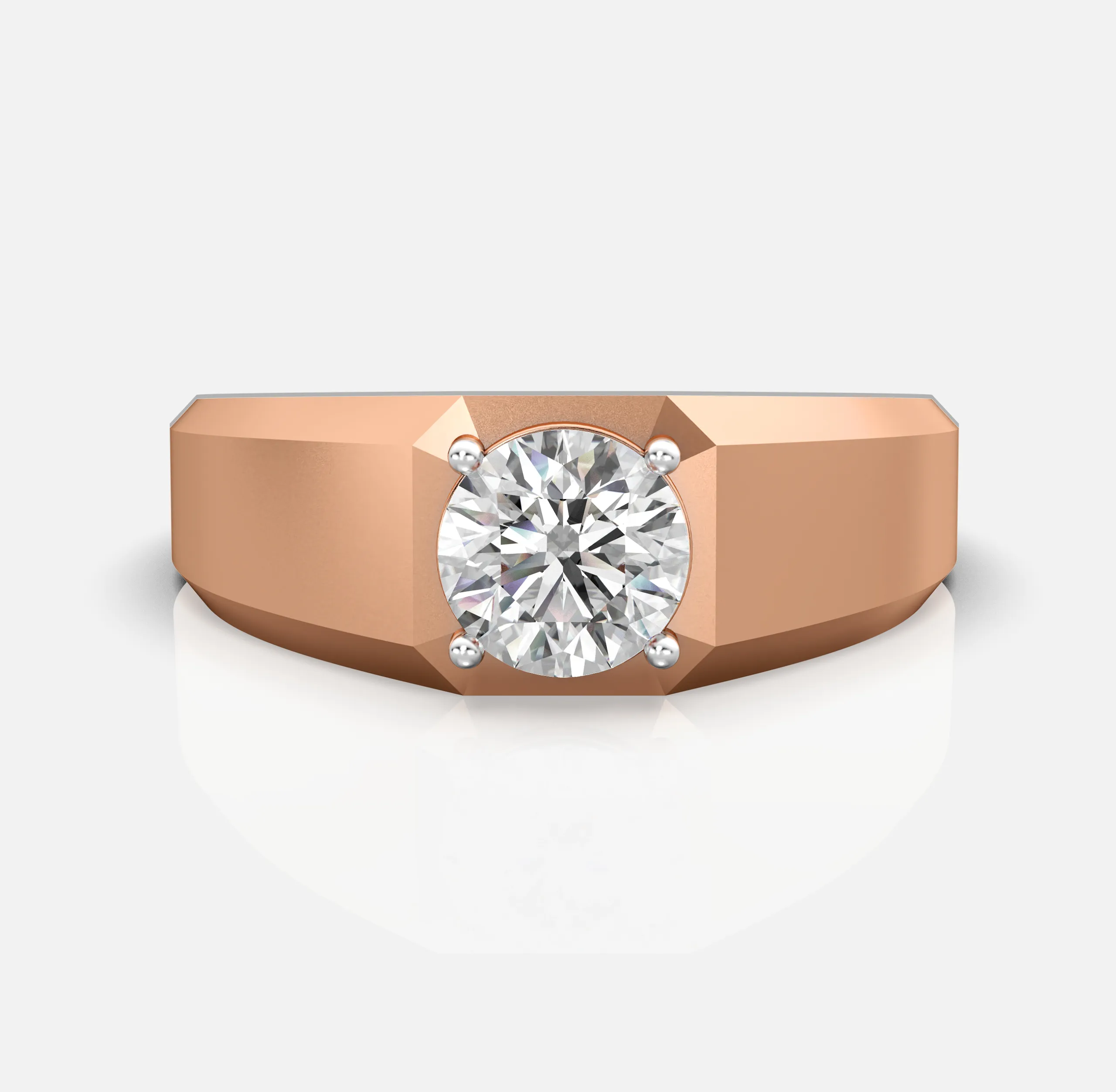 Facet Crown Diamond Ring