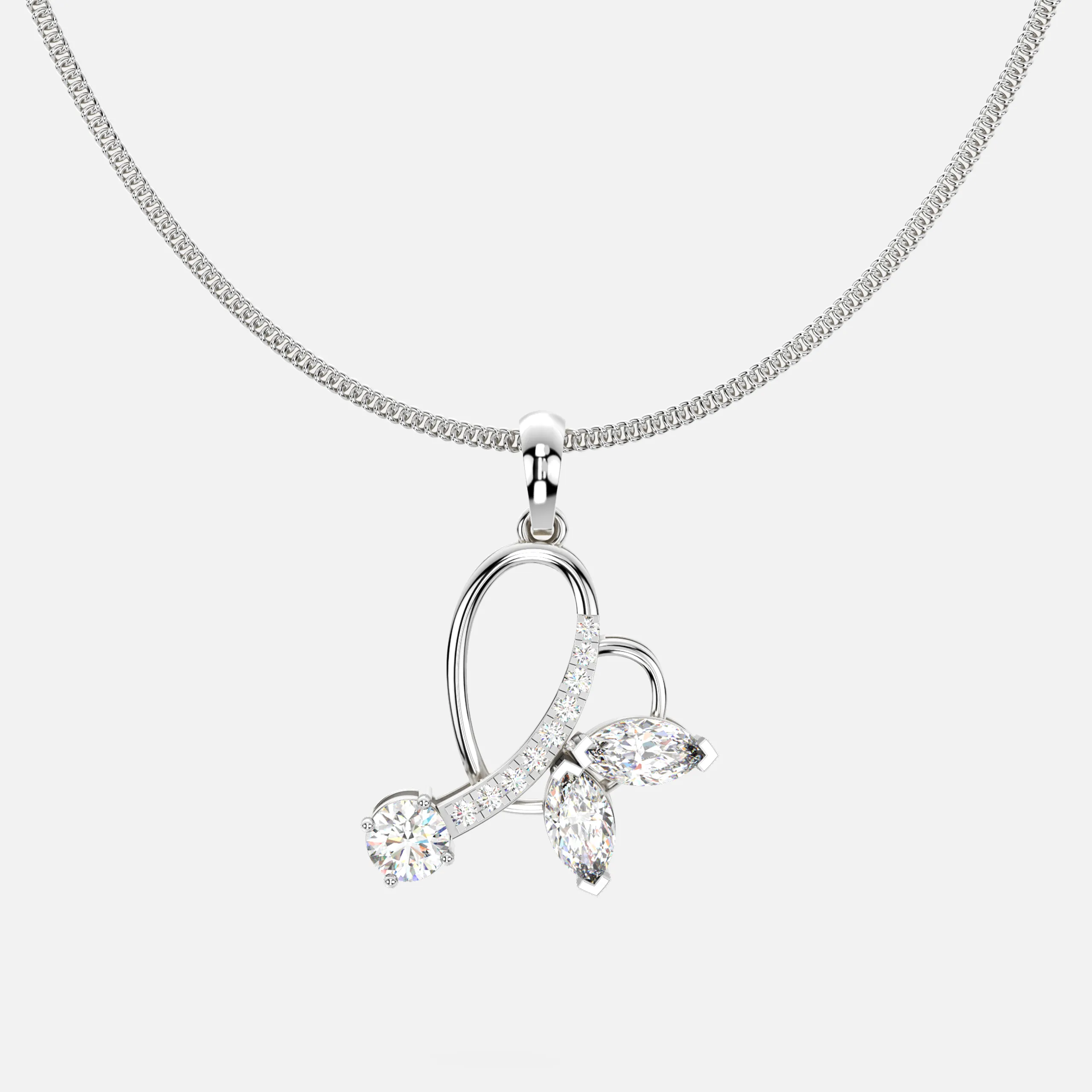 Blossom Heart Diamond Pendant