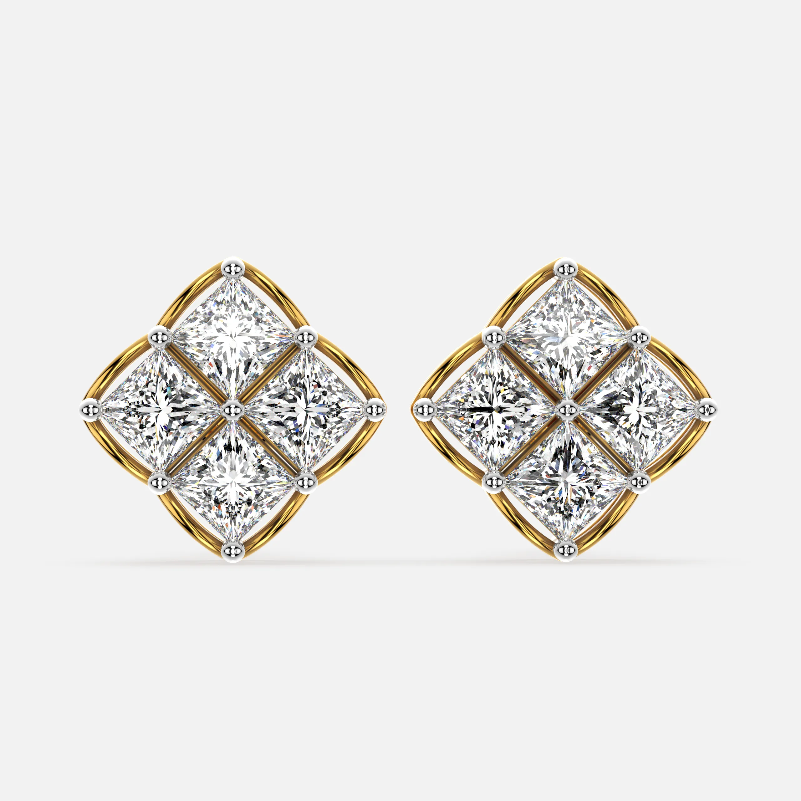 Quadra Prism Diamond Earrings