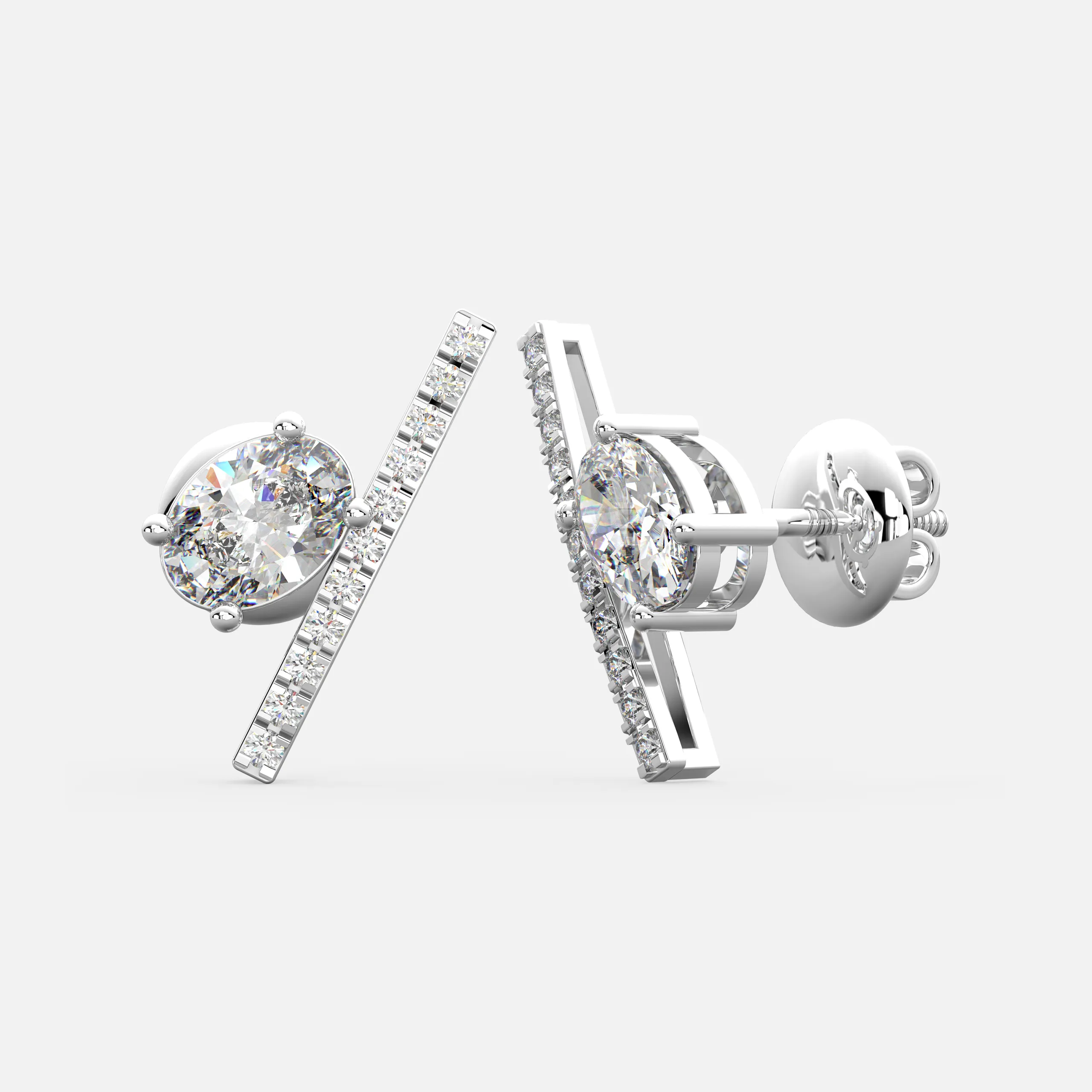 Gleam Line Oval Earrings
