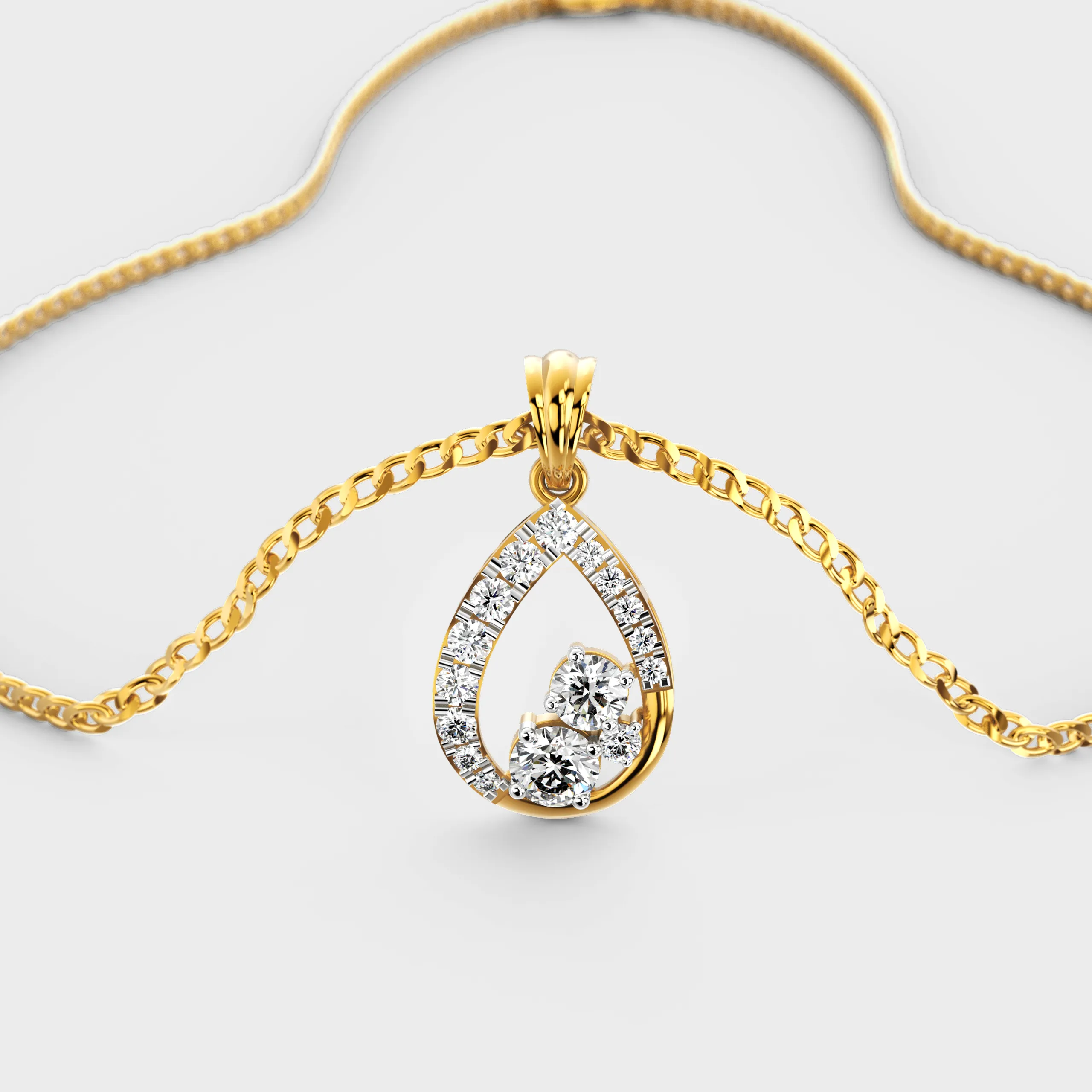 Gleaming Drop Diamond Pendant