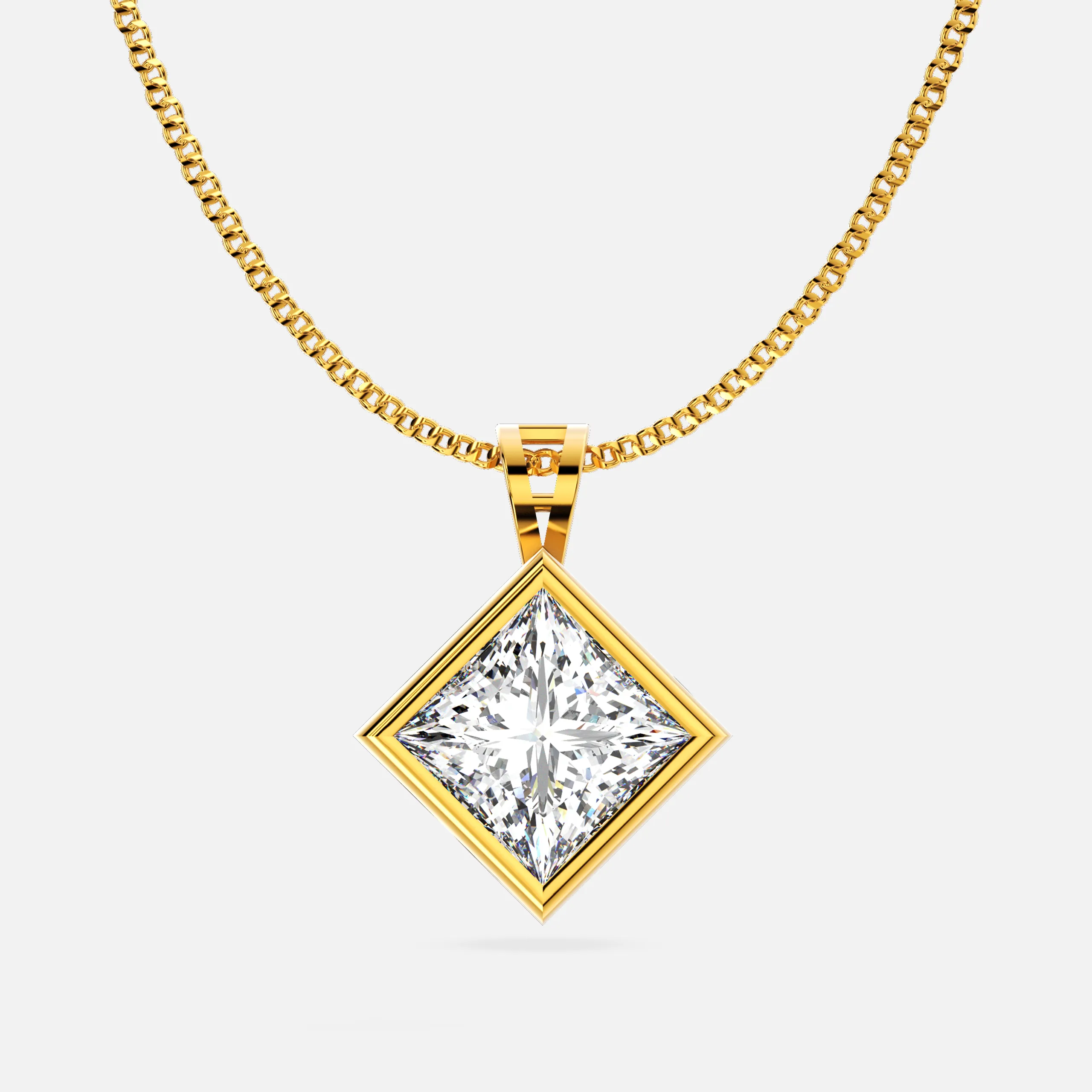 Regal Princess-Cut Diamond Pendant