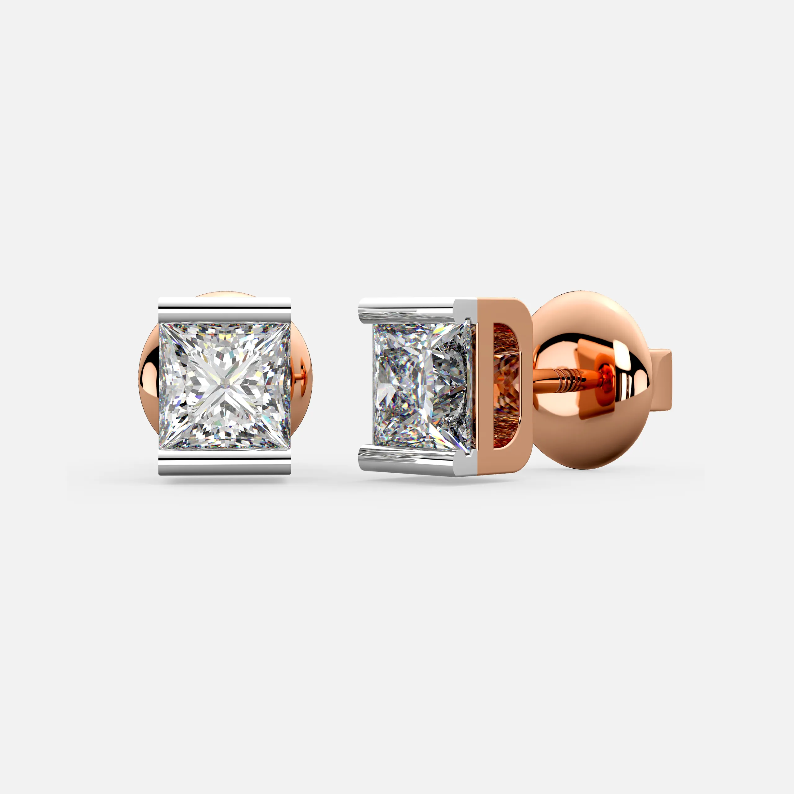 Spark Square Diamond Studs
