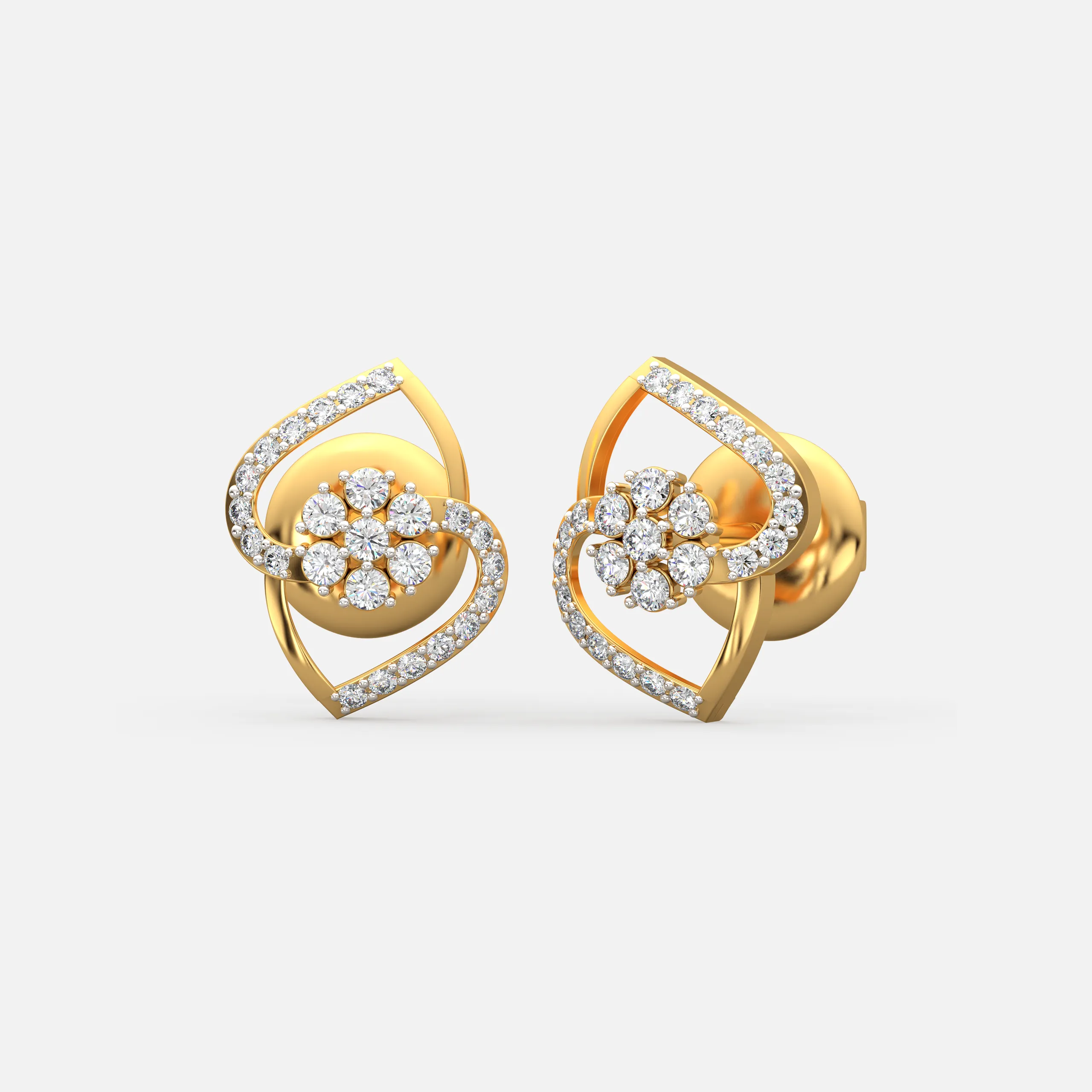 Diamond Swirl Bloom Studs