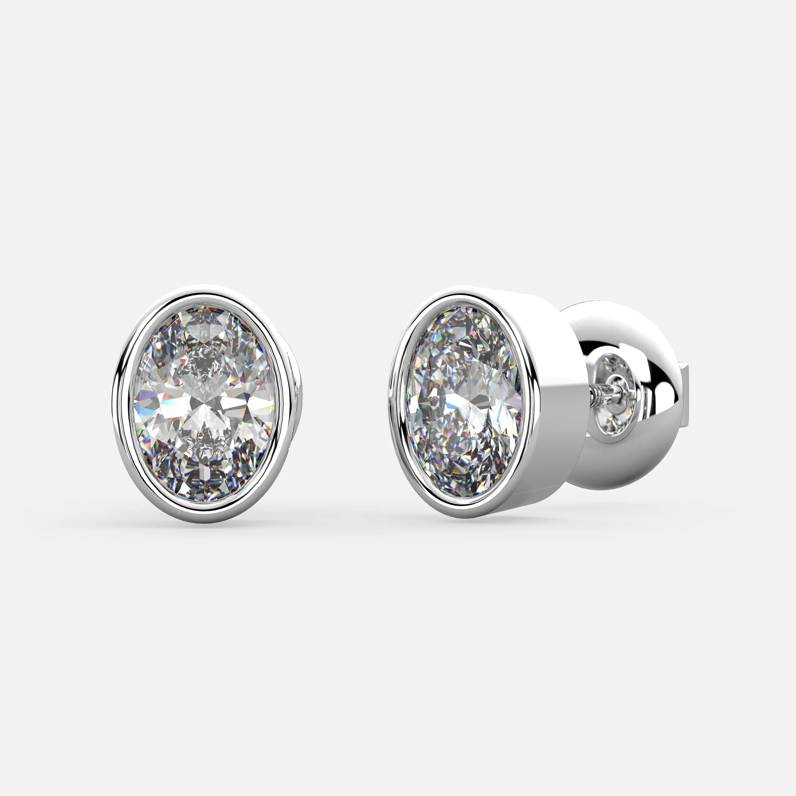 Oval Diamond Studs
