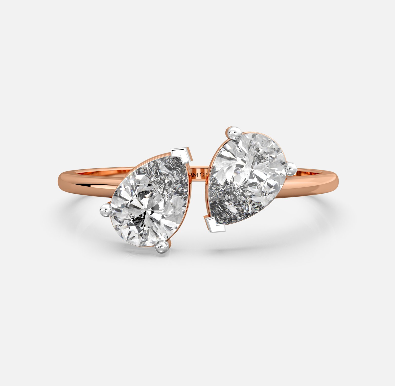Twin Pear Diamond Bypass Ring