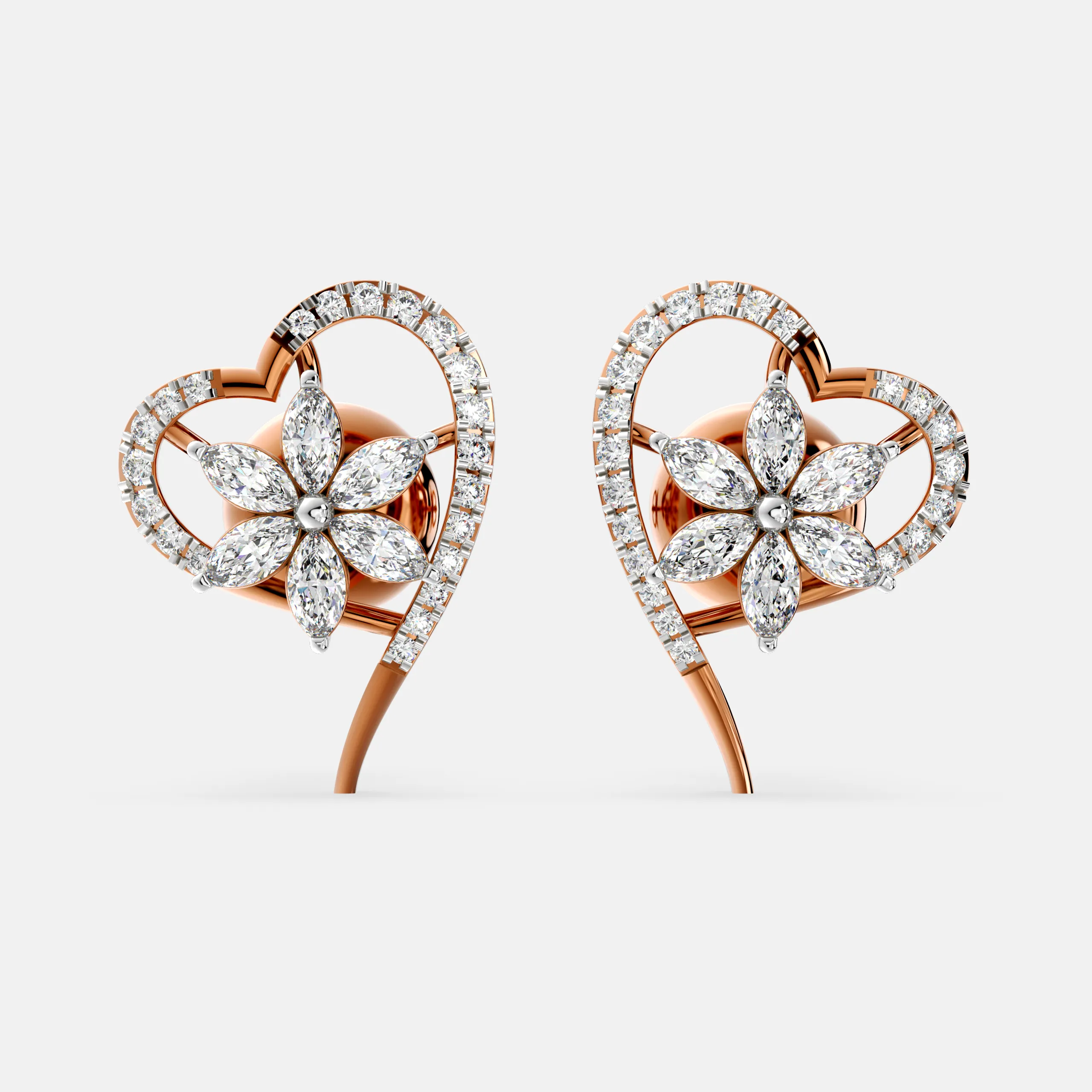 Blossom Heart Diamond Earrings
