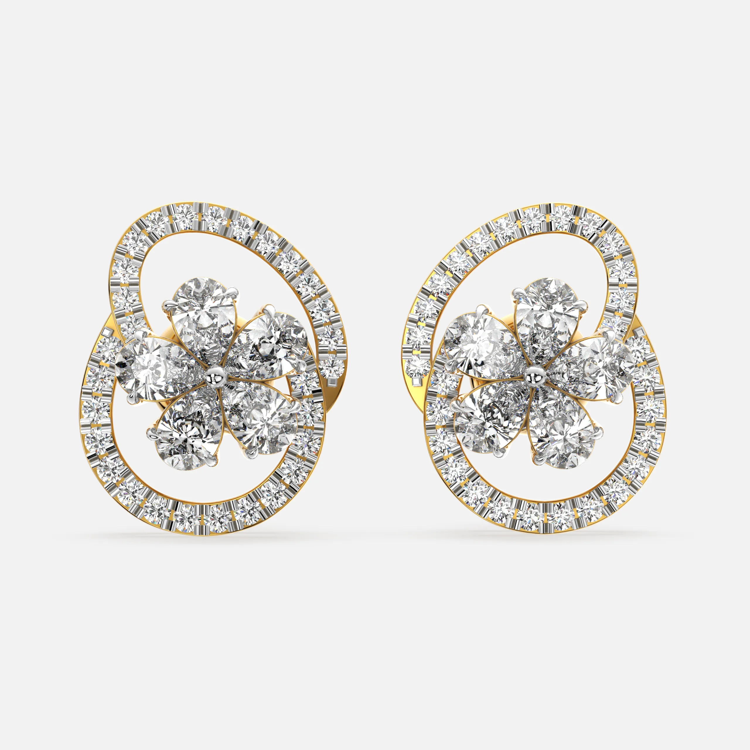 Petaline Loop Diamond Earrings