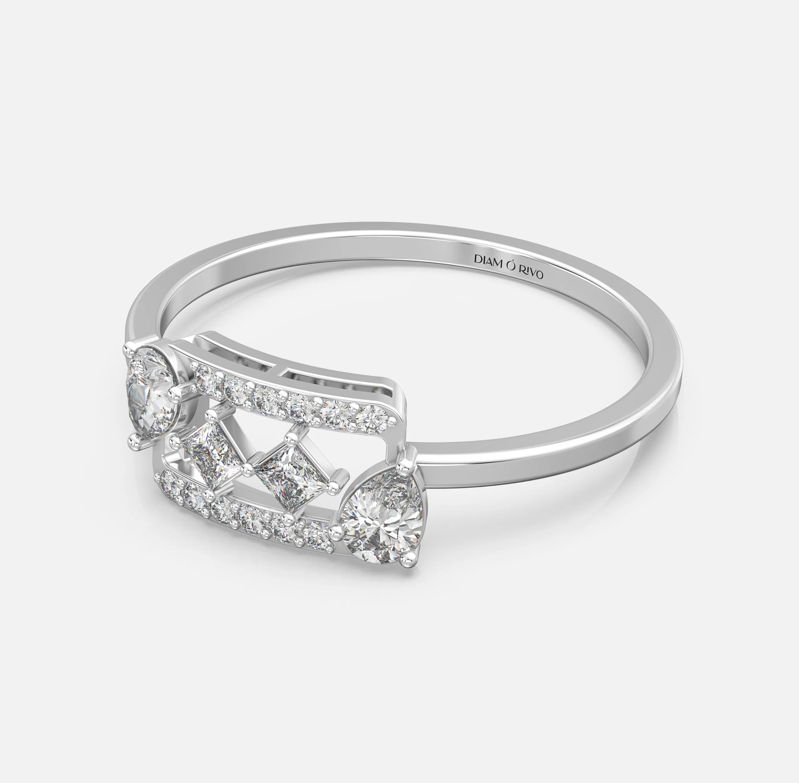 Geometric Elegance Diamond Ring