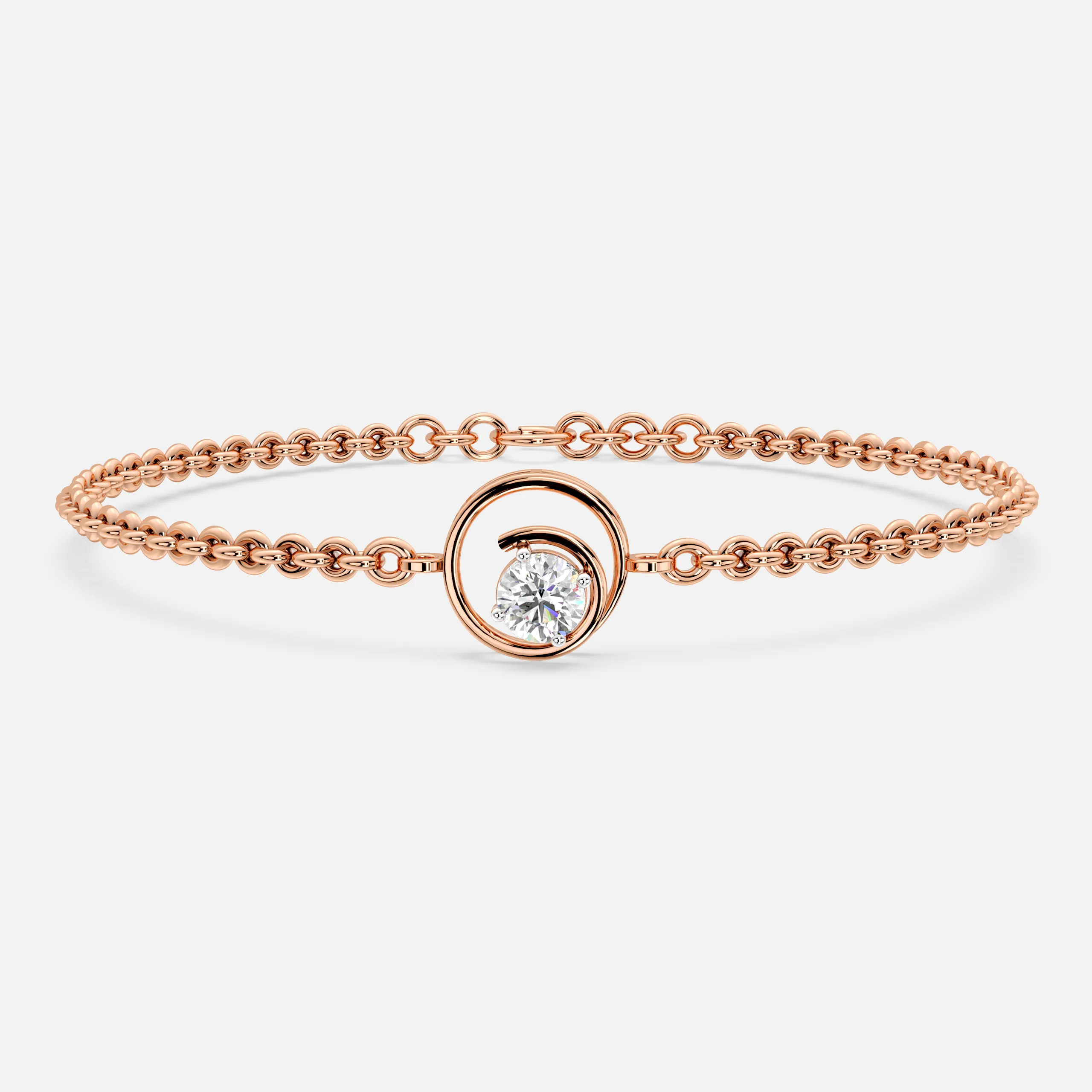Swirl Charm Diamond Bracelet