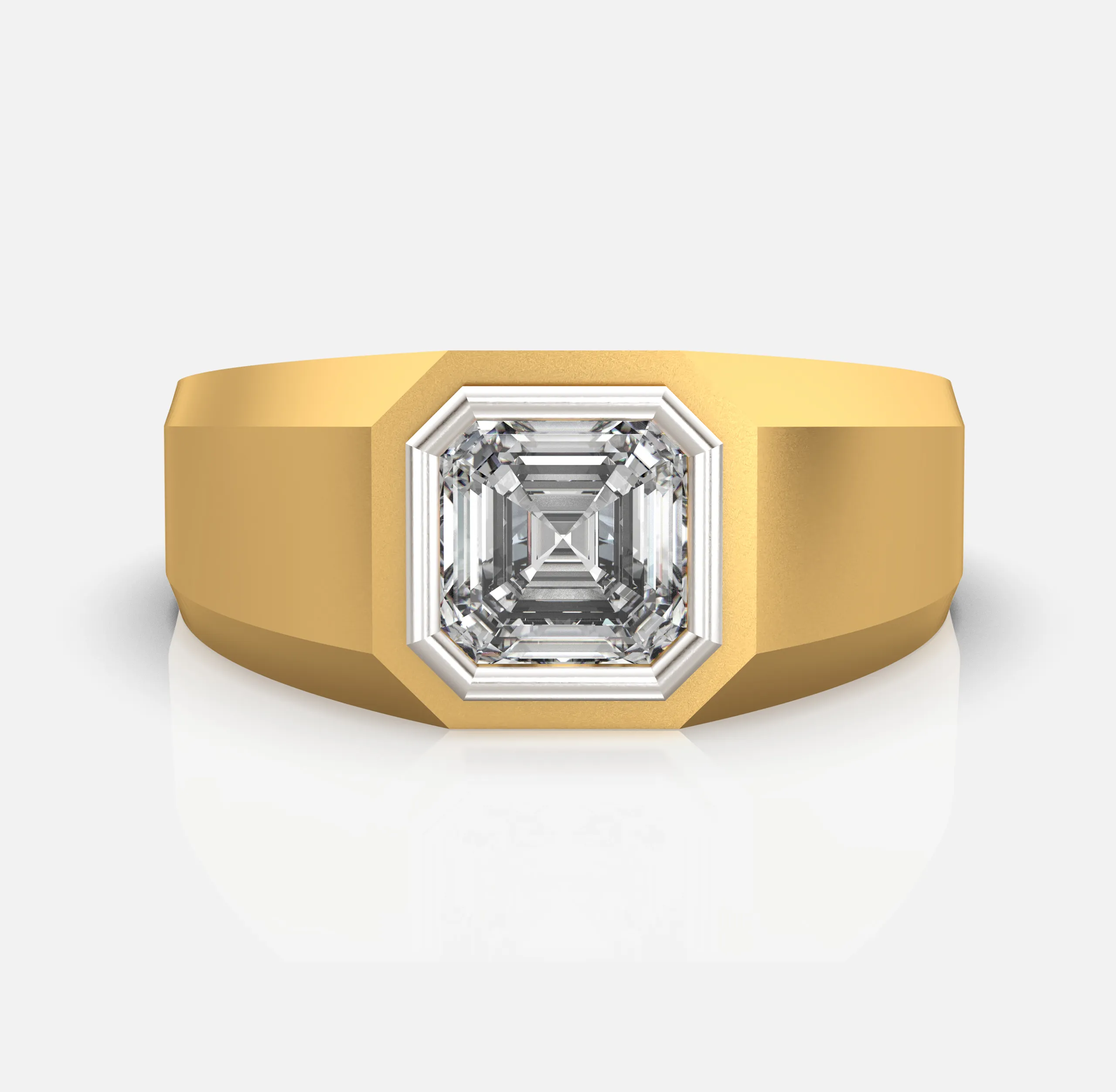 Regal Step Diamond Signet Ring