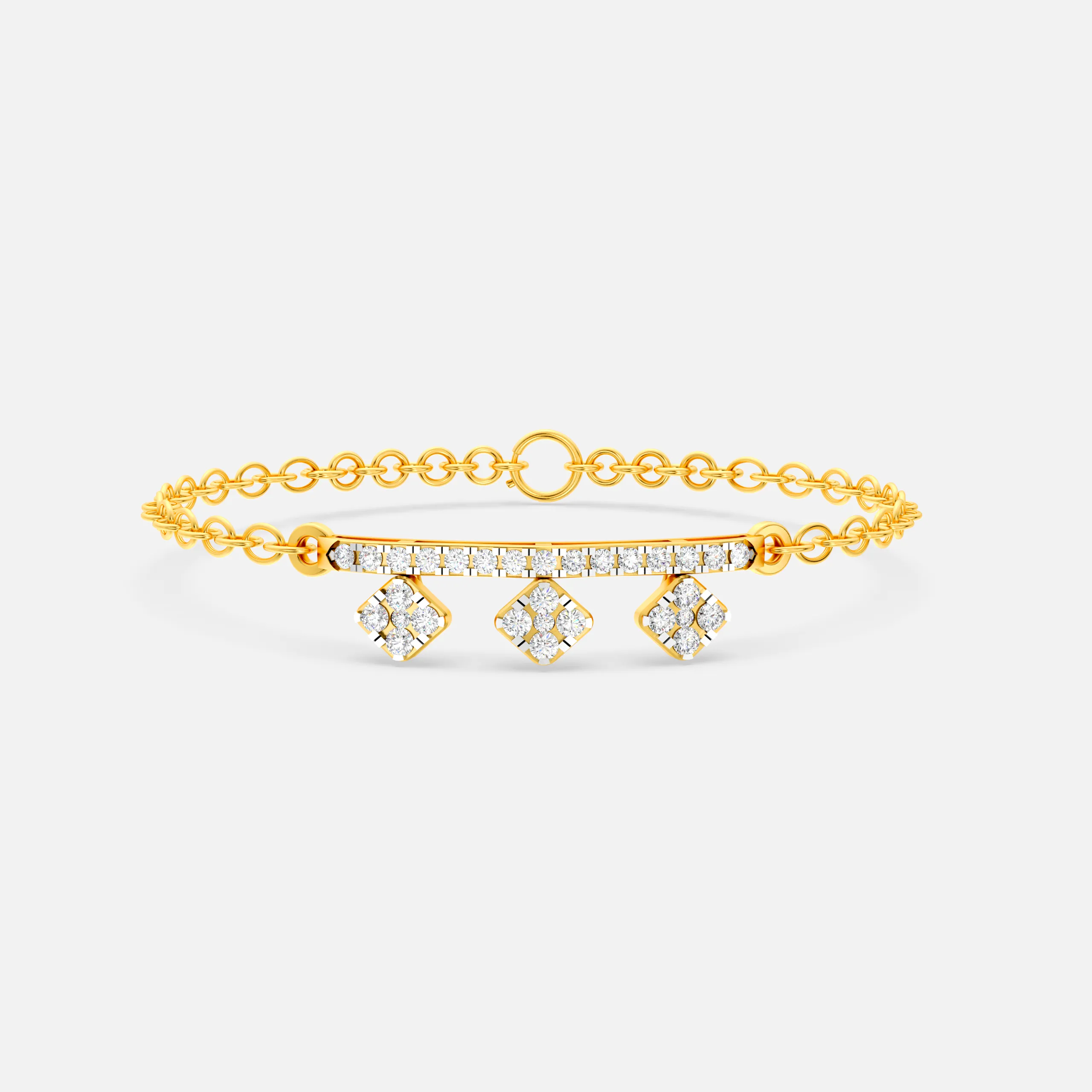 Diamond Floral Bar Bracelet