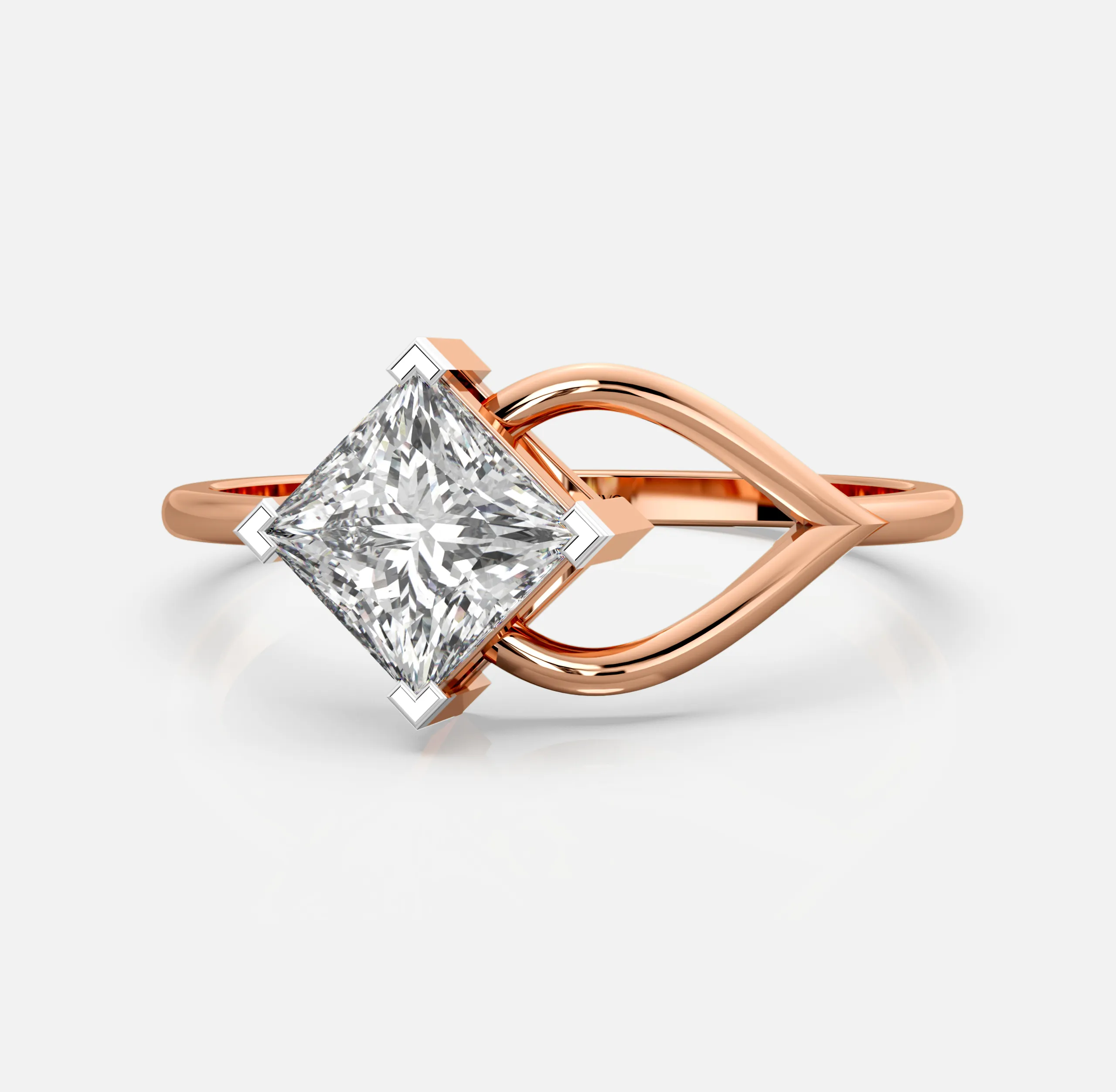 Princess Twist Solitaire Diamond Ring