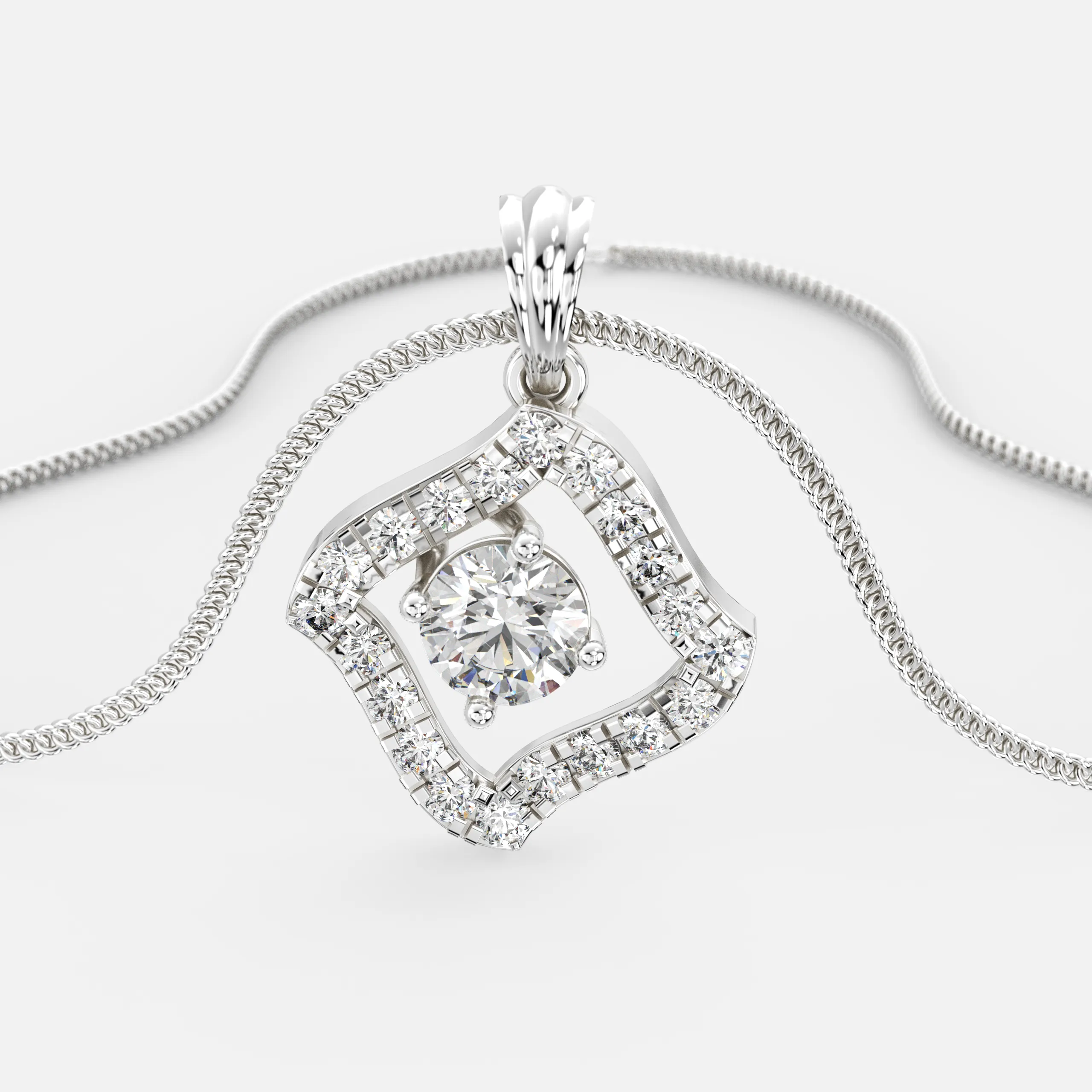 Radiant Curve Diamond Pendant