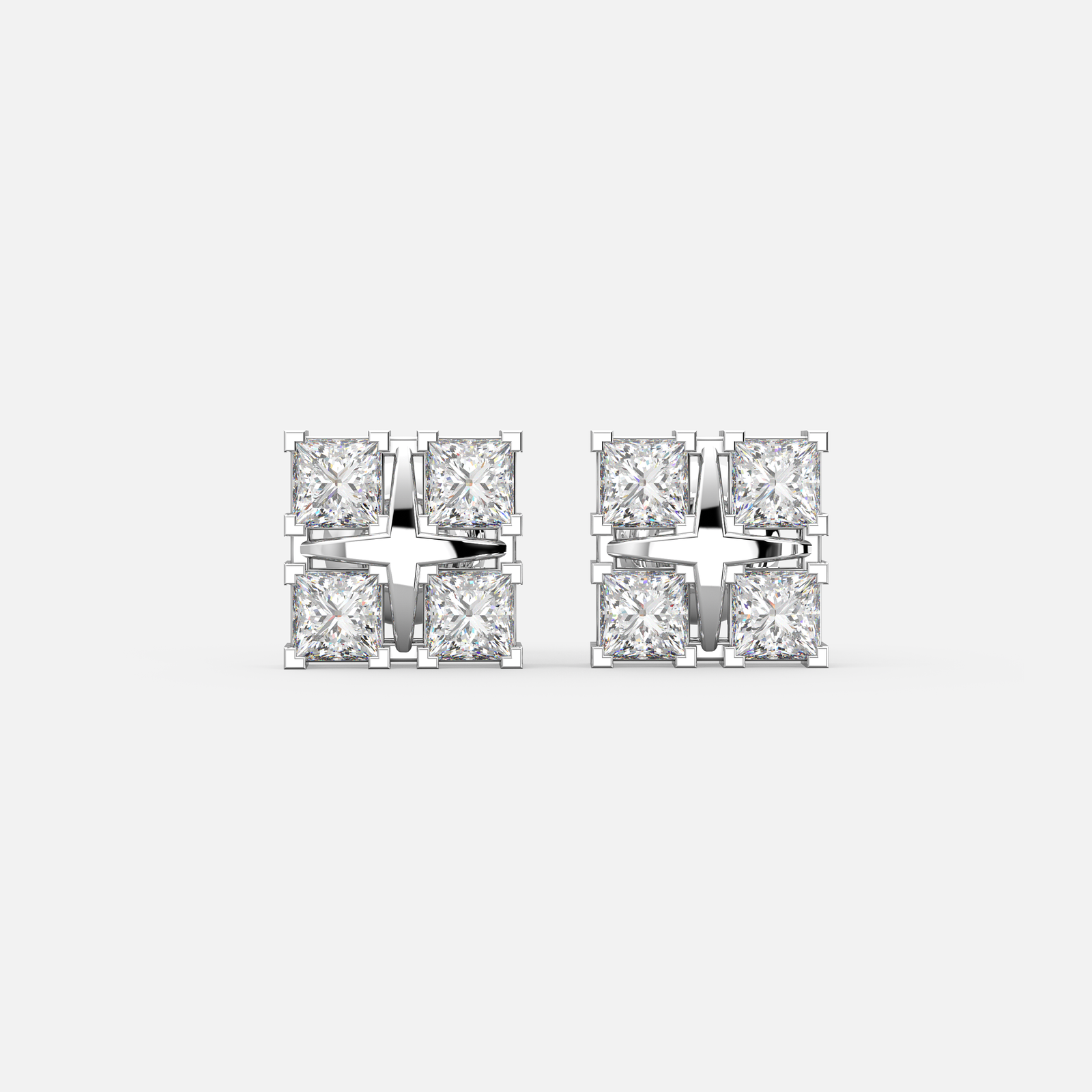 Quad Princess Diamond Studs