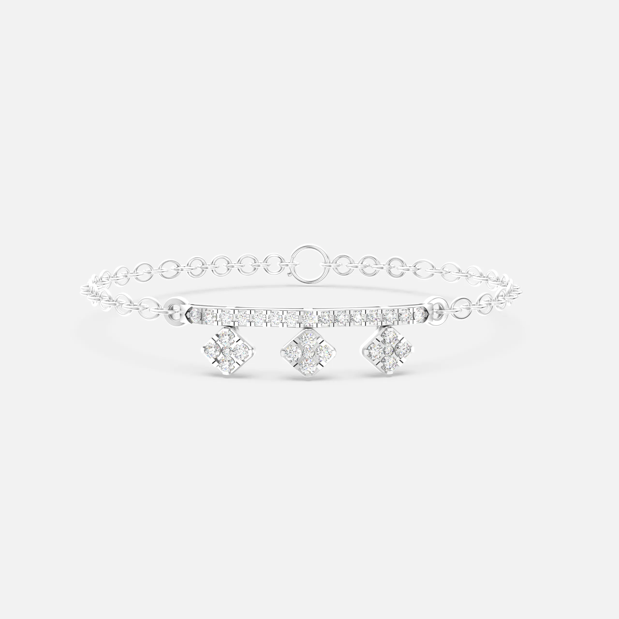 Diamond Floral Bar Bracelet