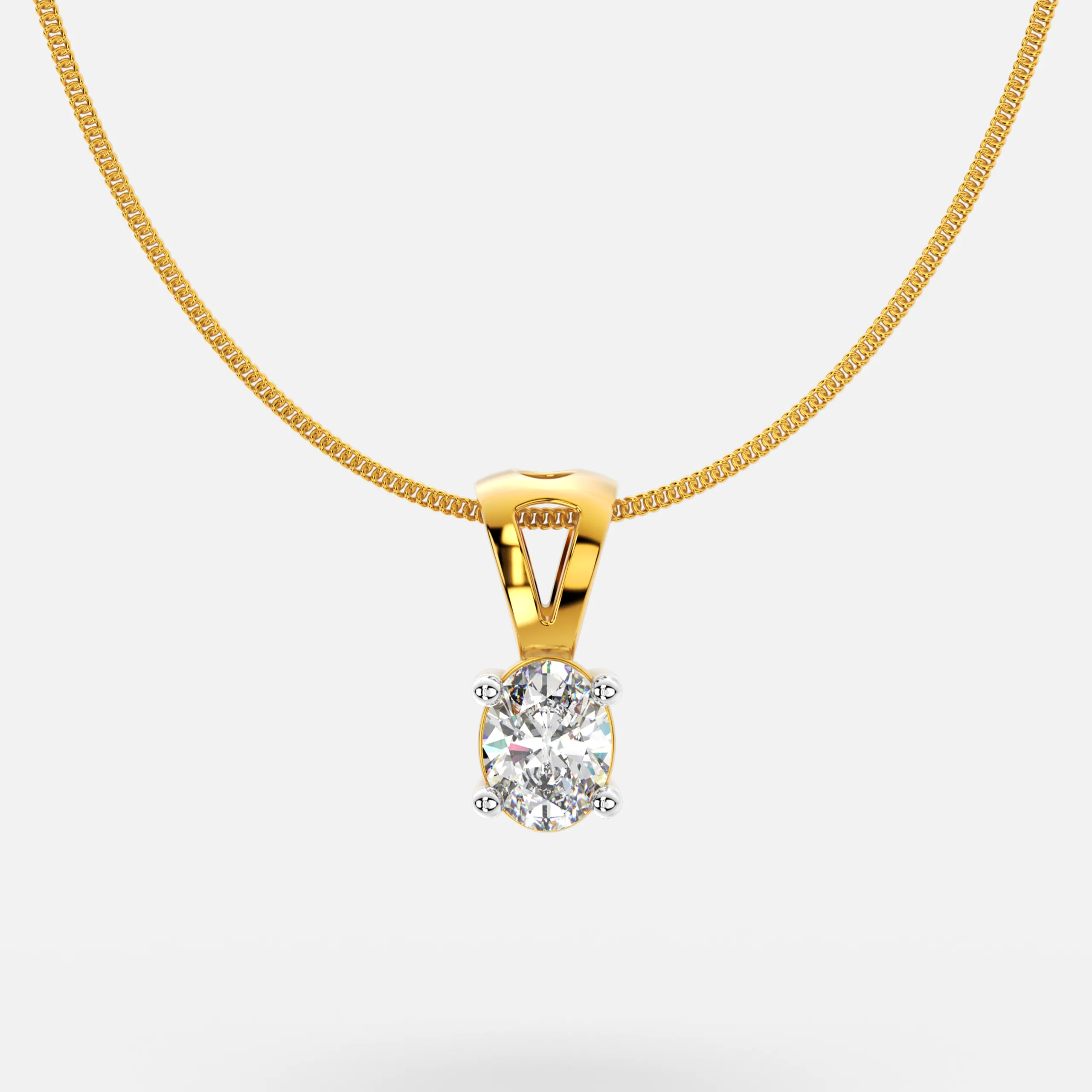 Oval Halo Diamond Pendant