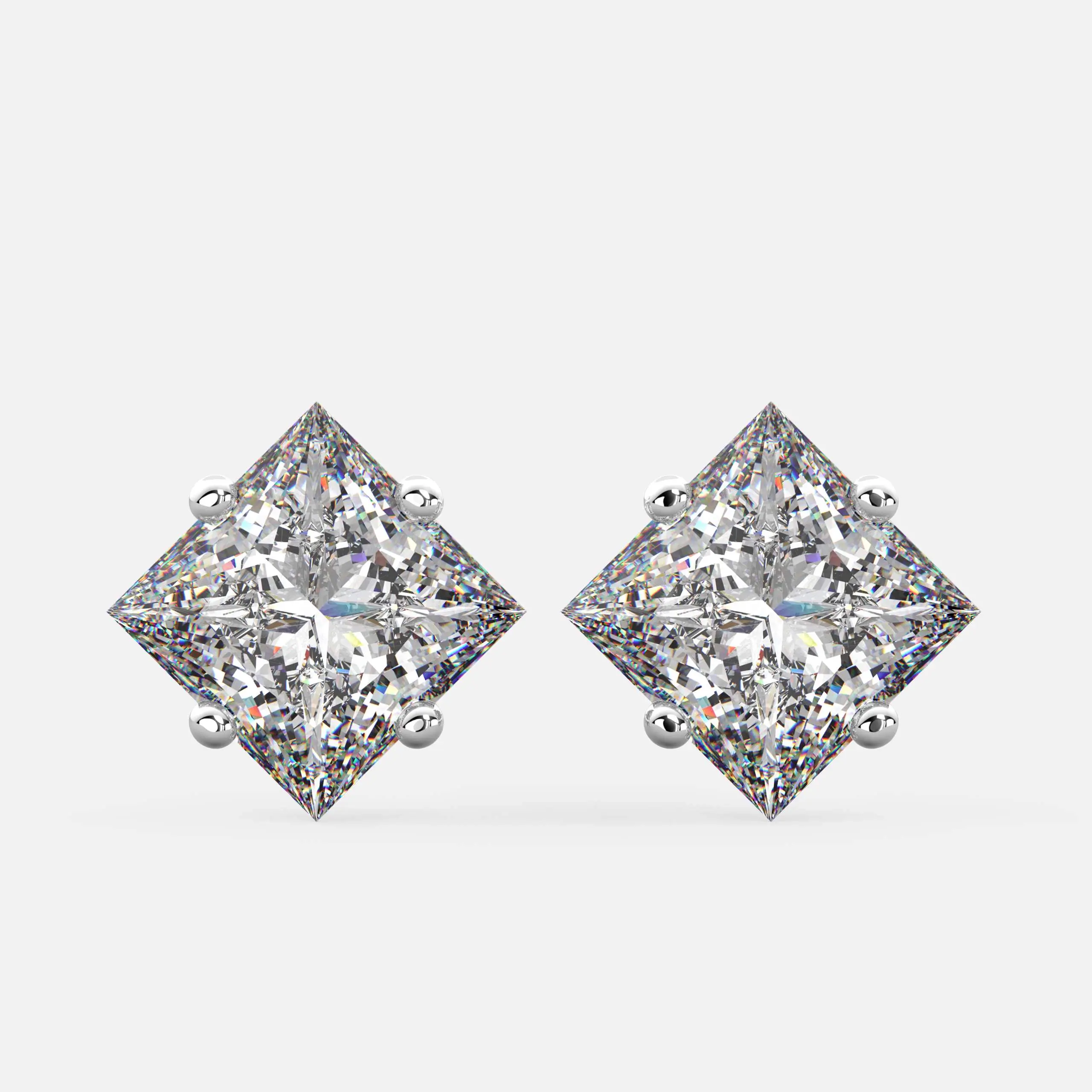 Classic Princess Solitaire Studs