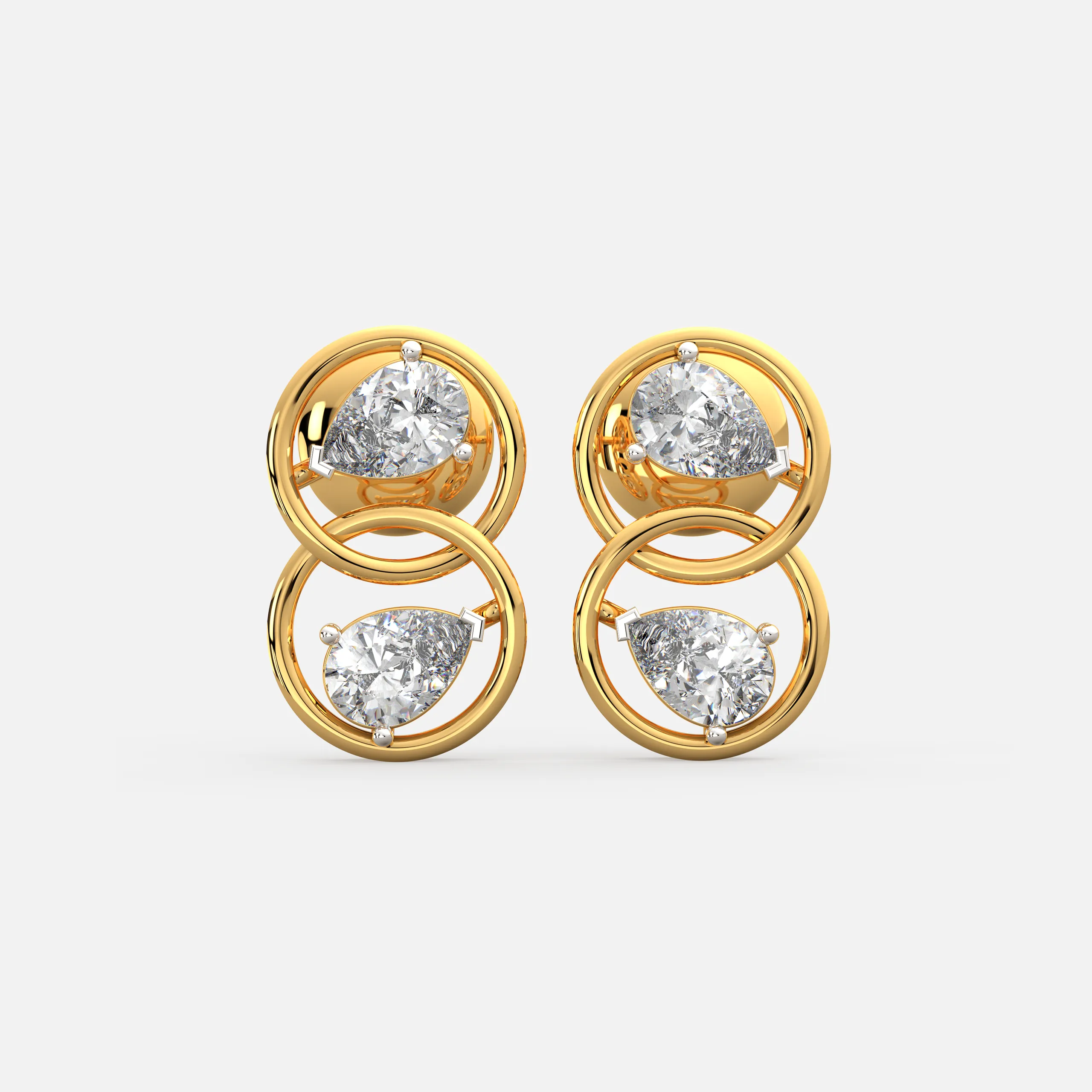 Twin Pear Interlink Earrings